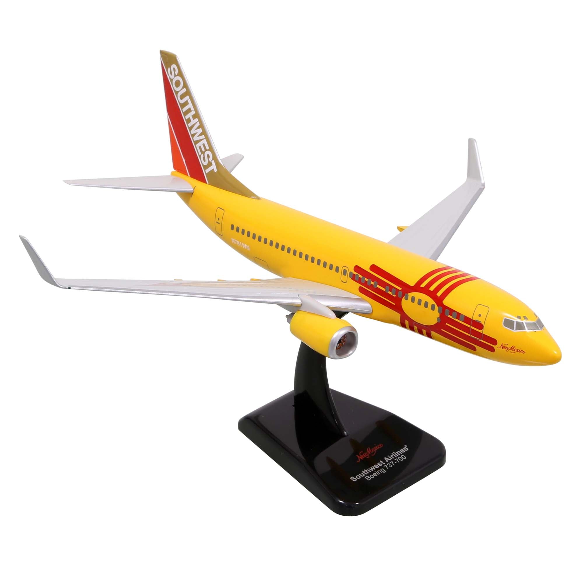 B737-700 Southwest N781WN New Mexico aircraft model - plastic 1/200