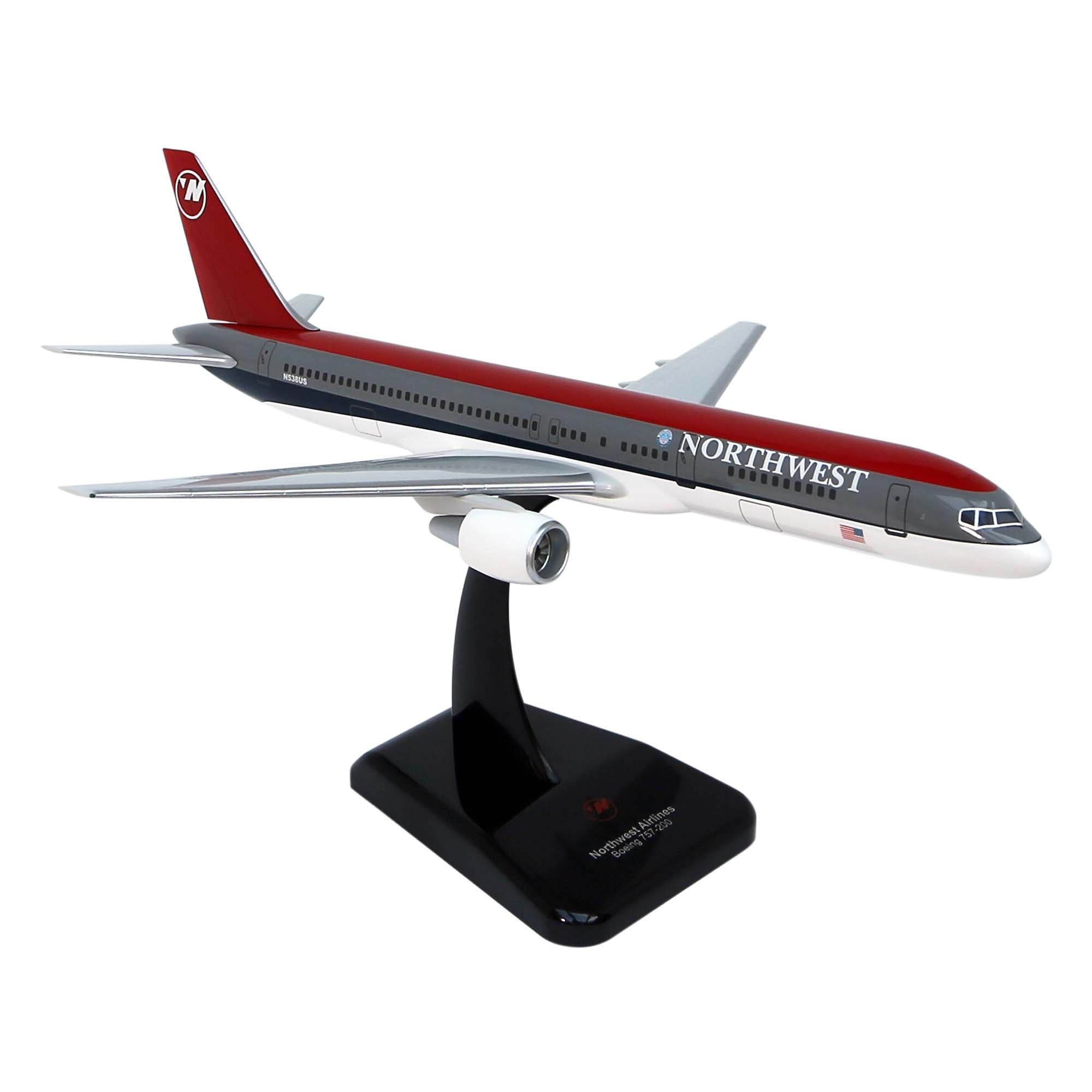 B757-200 Northwest aircraft model - 1/200th scale plastic