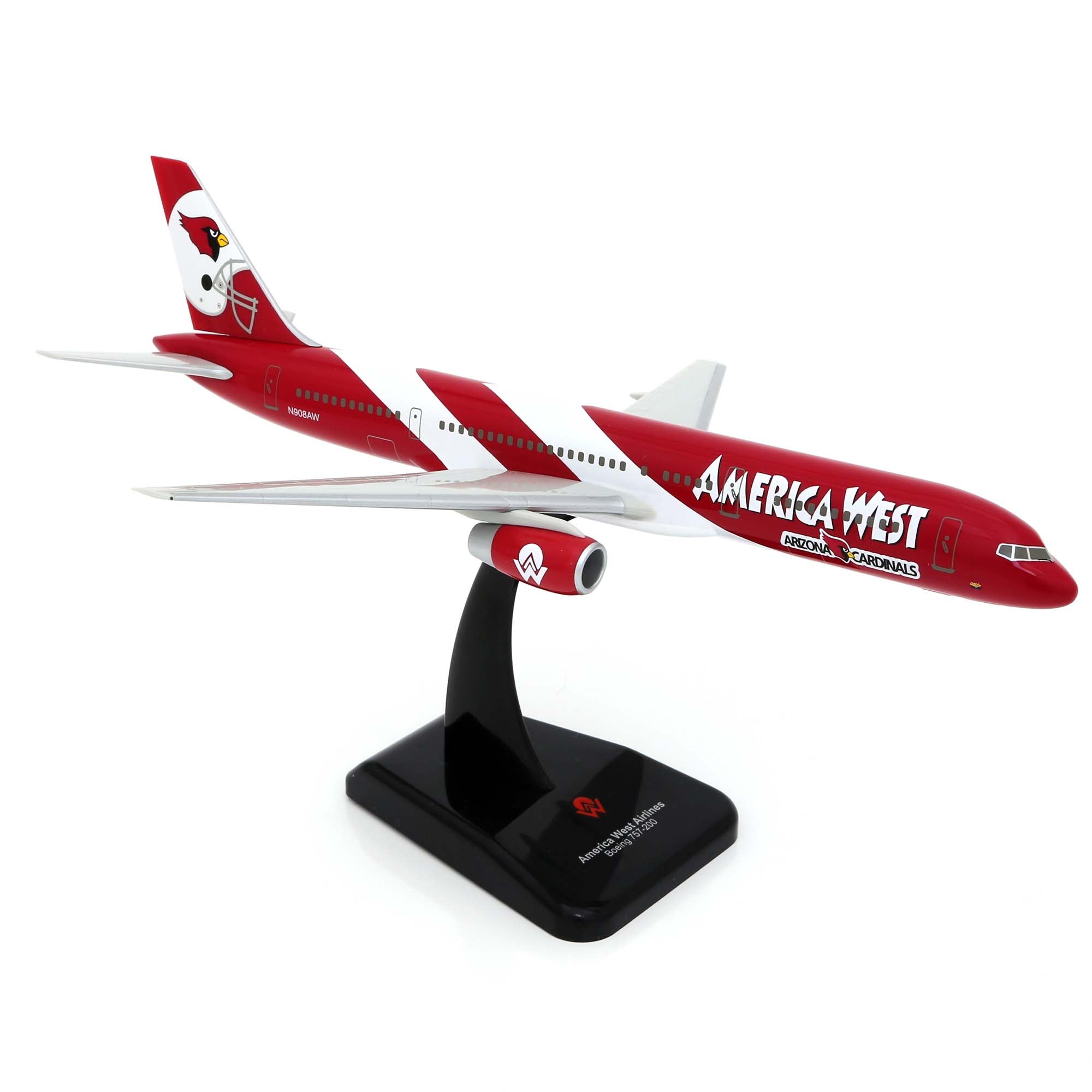 B757-200 AW Arizona Cardinals aircraft model - 1/200th scale plastic