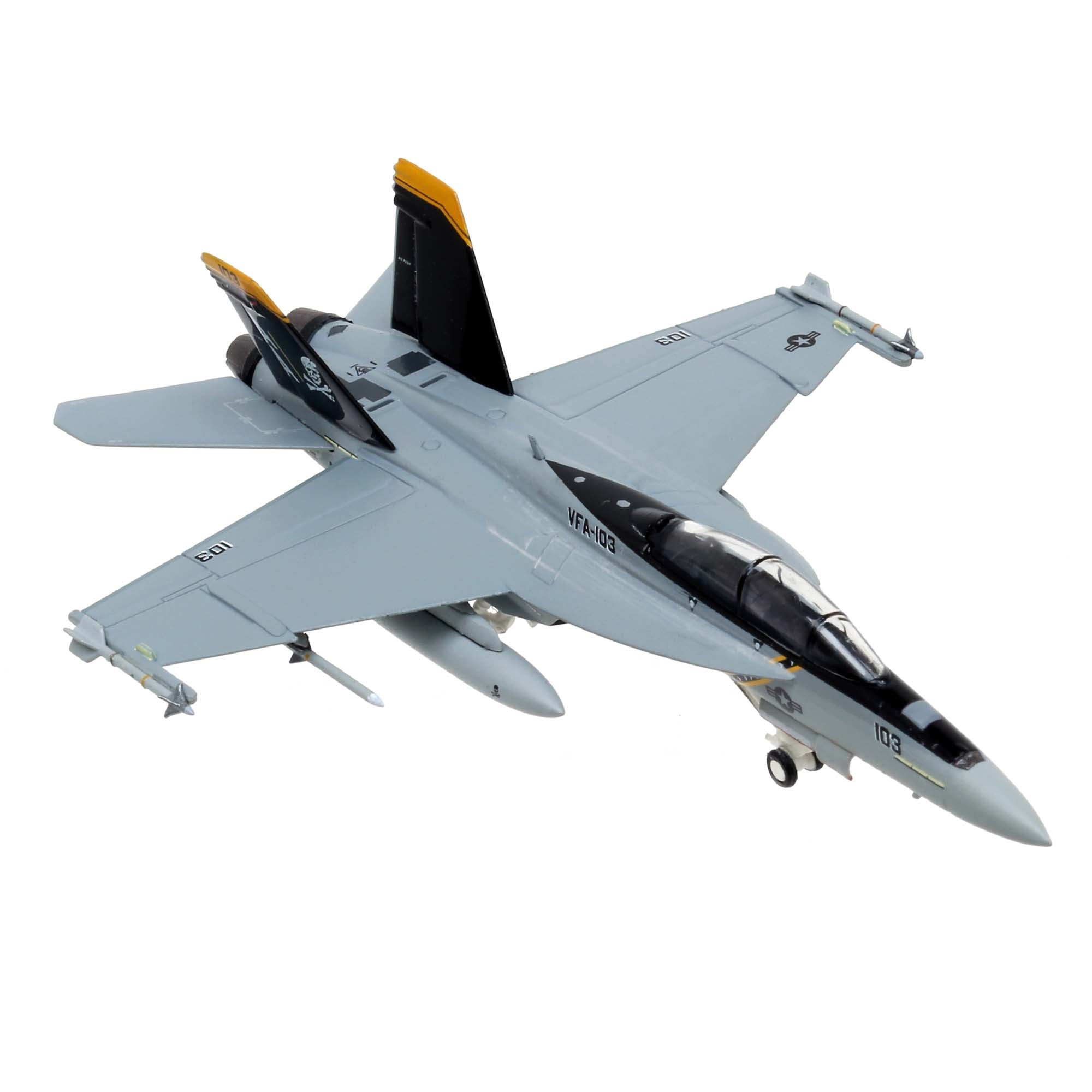 US Navy F/A-18F aircraft model - VFA-103 (Jolly Rogers) CVW-17 - metal 1/200th
