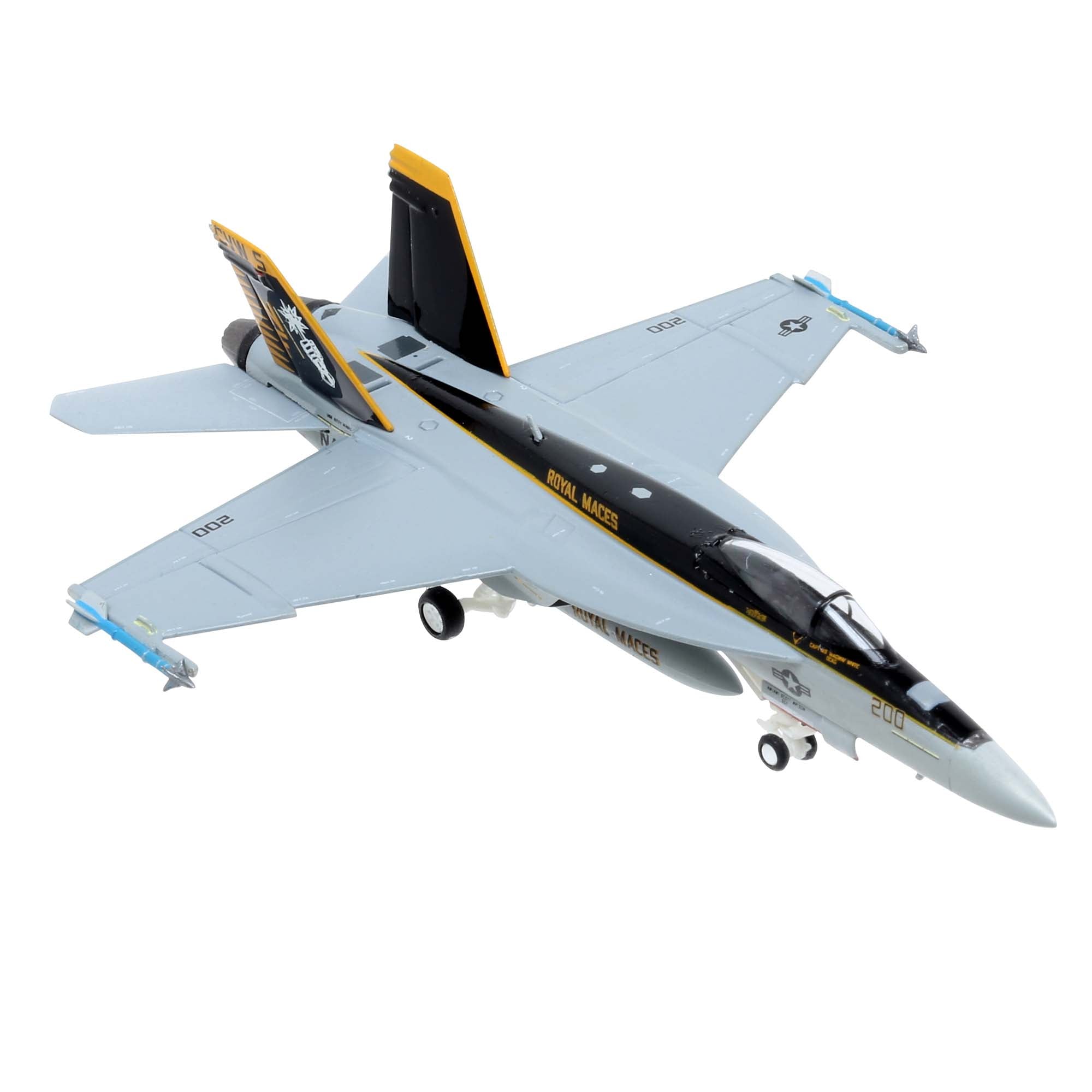 F/A-18E US Navy aircraft model - VFA-27 (Royal Maces) CVW-5 - metal 1/200