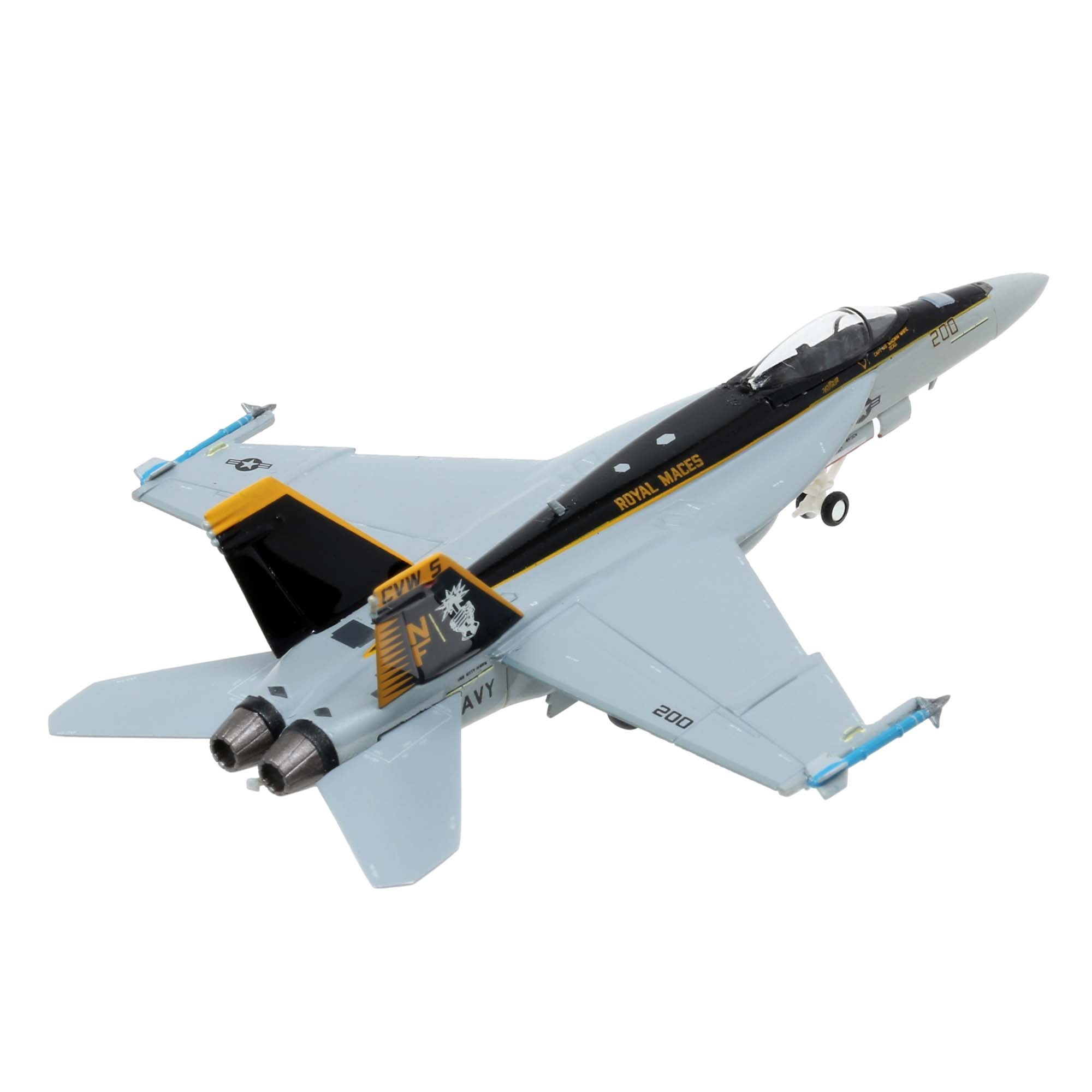F/A-18E US Navy aircraft model - VFA-27 (Royal Maces) CVW-5 - metal 1/200