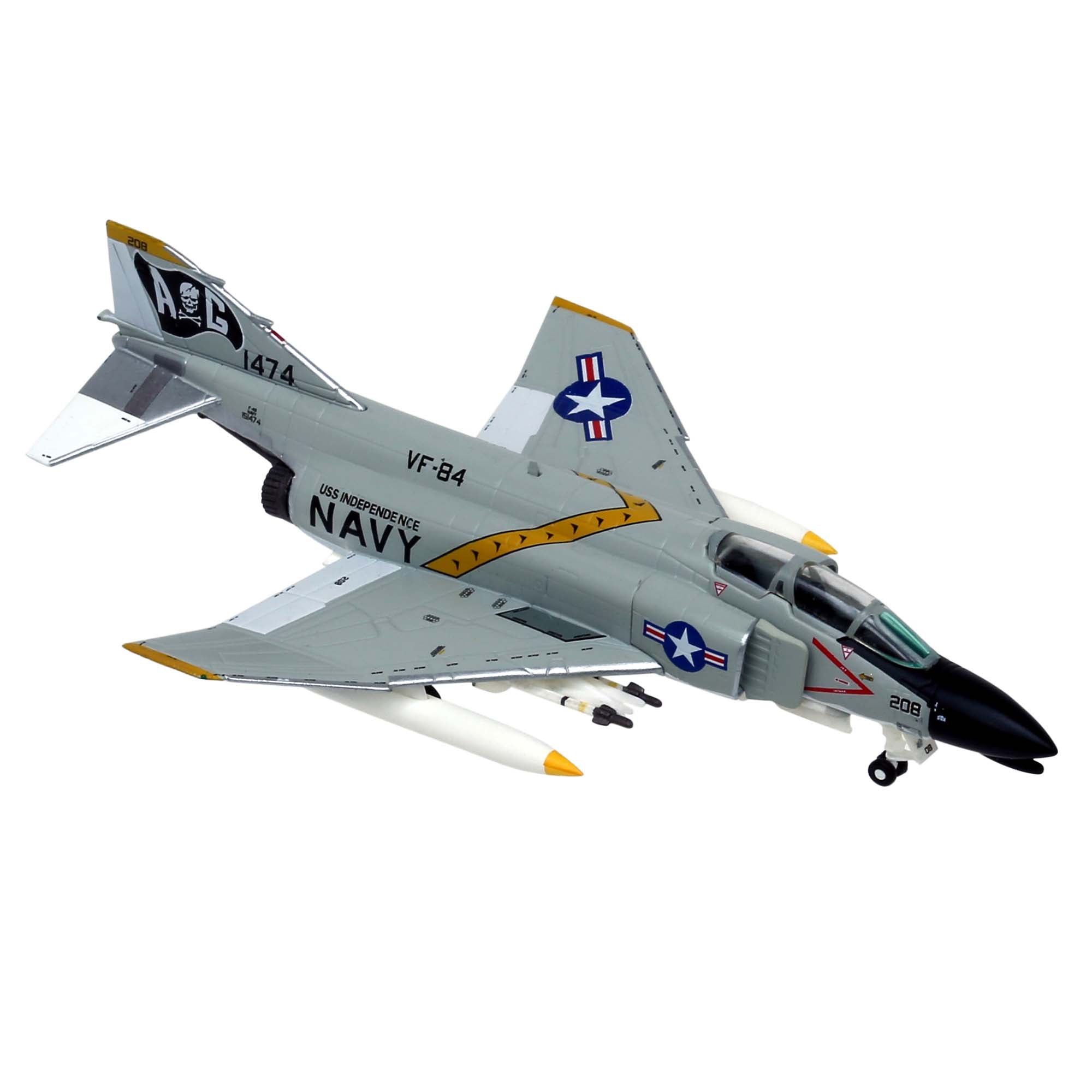 Aircraft model F-4B US Navy VF-84 (Jolly Rogers) - USS Independence - metal 1/200th