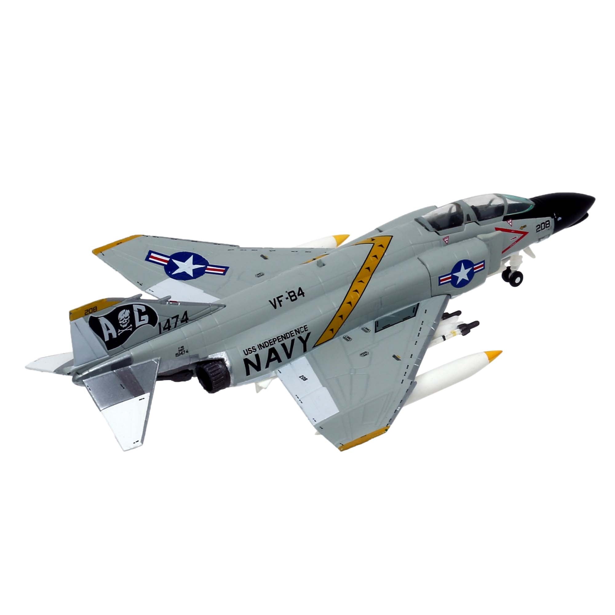Aircraft model F-4B US Navy VF-84 (Jolly Rogers) - USS Independence - metal 1/200th