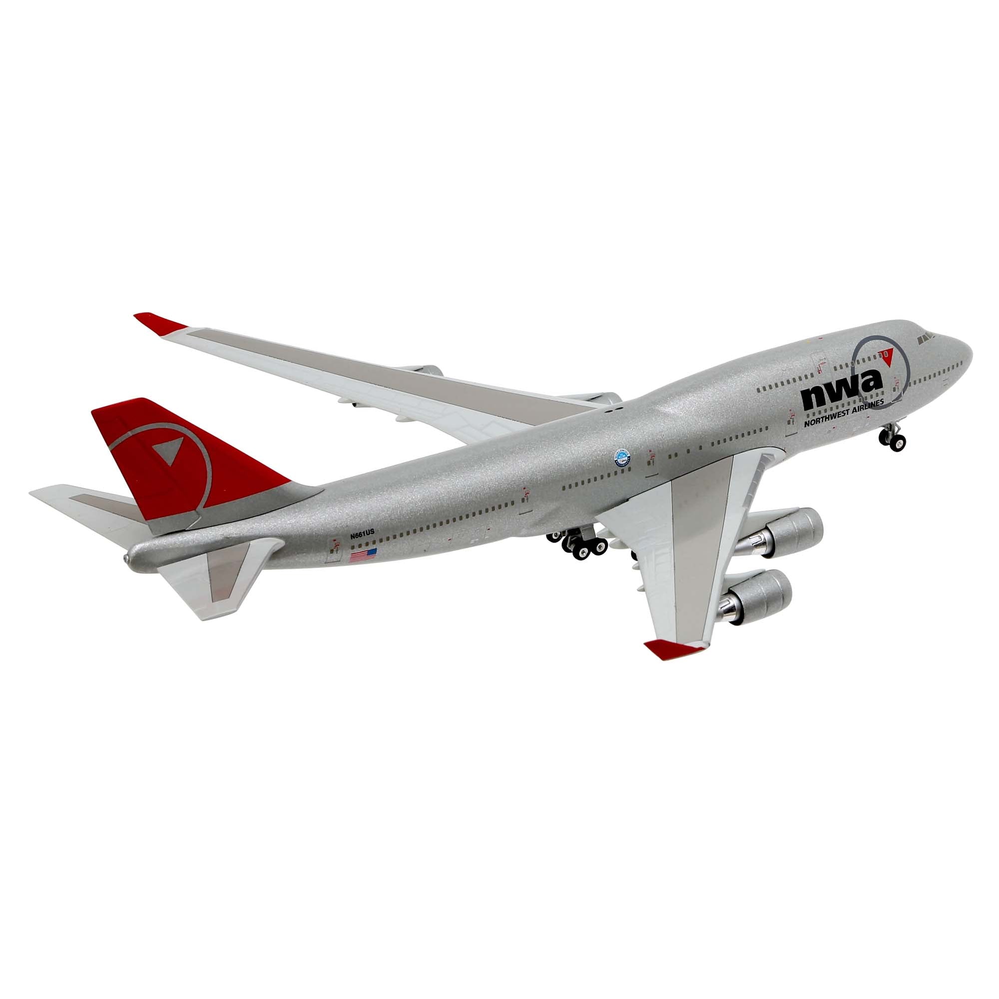 B747-400 Northwest aircraft model - 1/300th scale metal