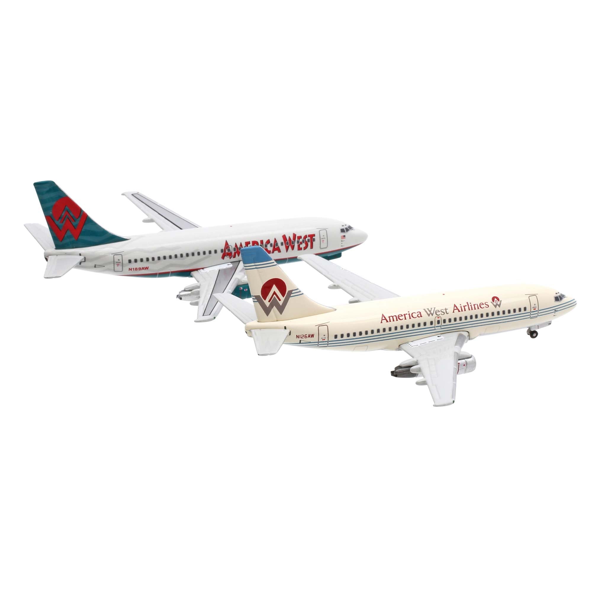 Kit 2 maquettes avion B737-200 America West - métal 1/400e