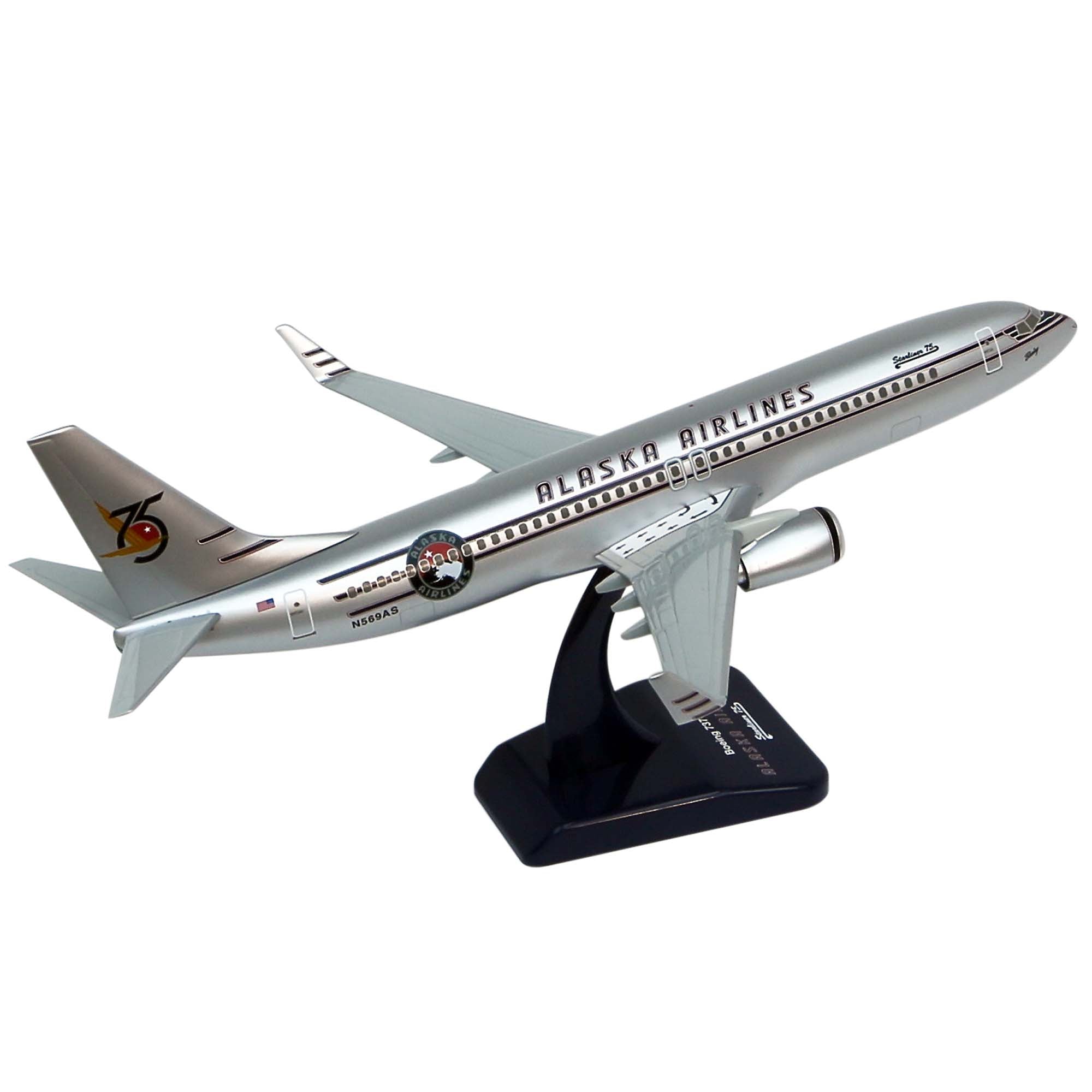 B737-800W Alaska Airlines 75th Anniversary Airplane Model Kit - 1/200th Scale Plastic