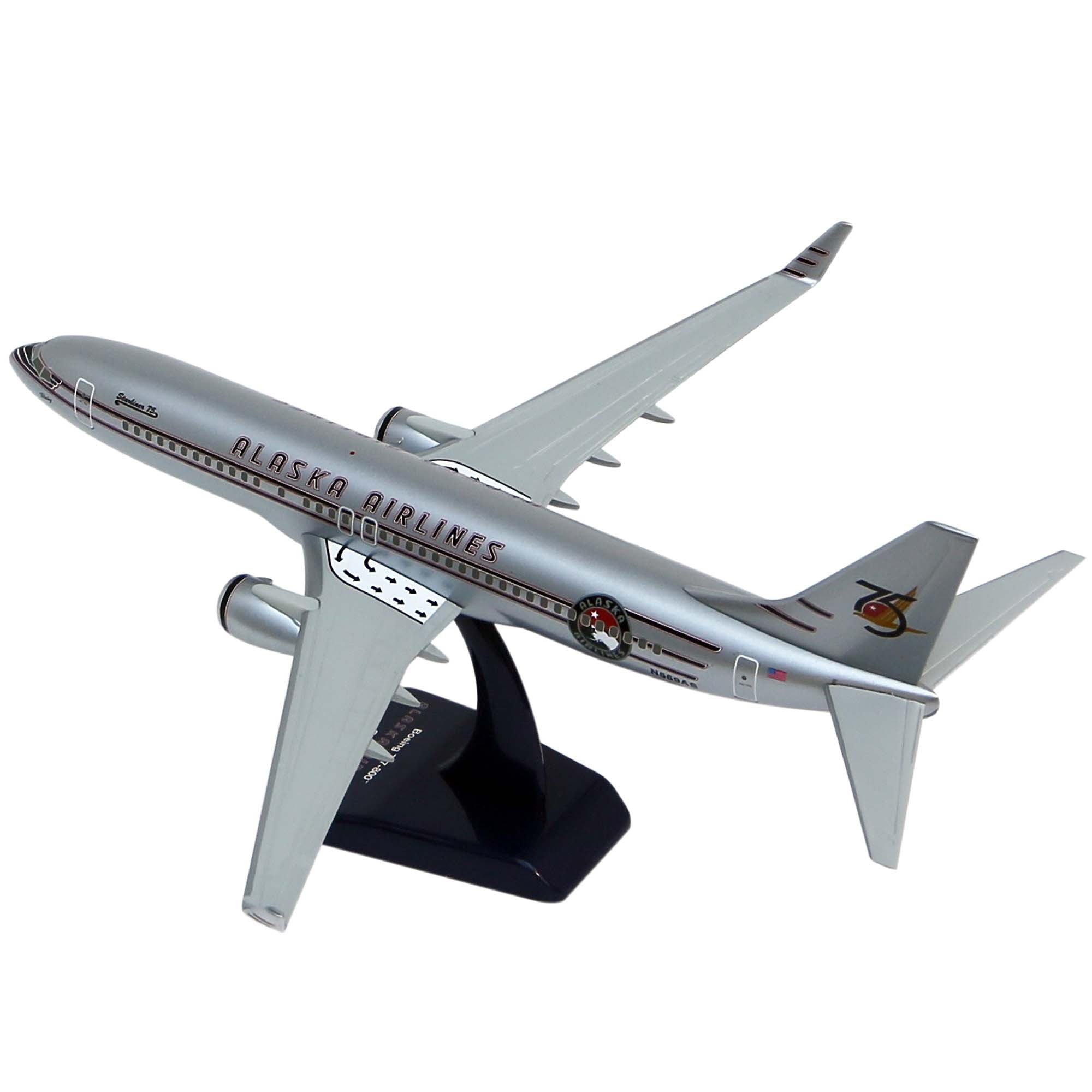 B737-800W Alaska Airlines 75th Anniversary Airplane Model Kit - 1/200th Scale Plastic