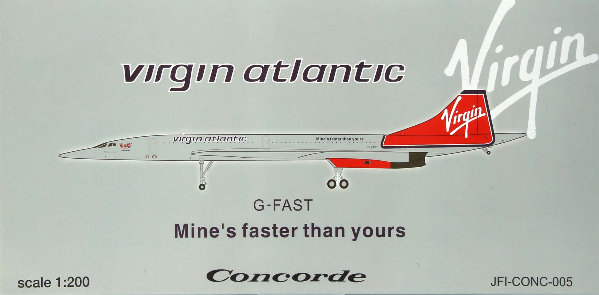 Virgin Concorde G-FAST aircraft model - metal 1/200