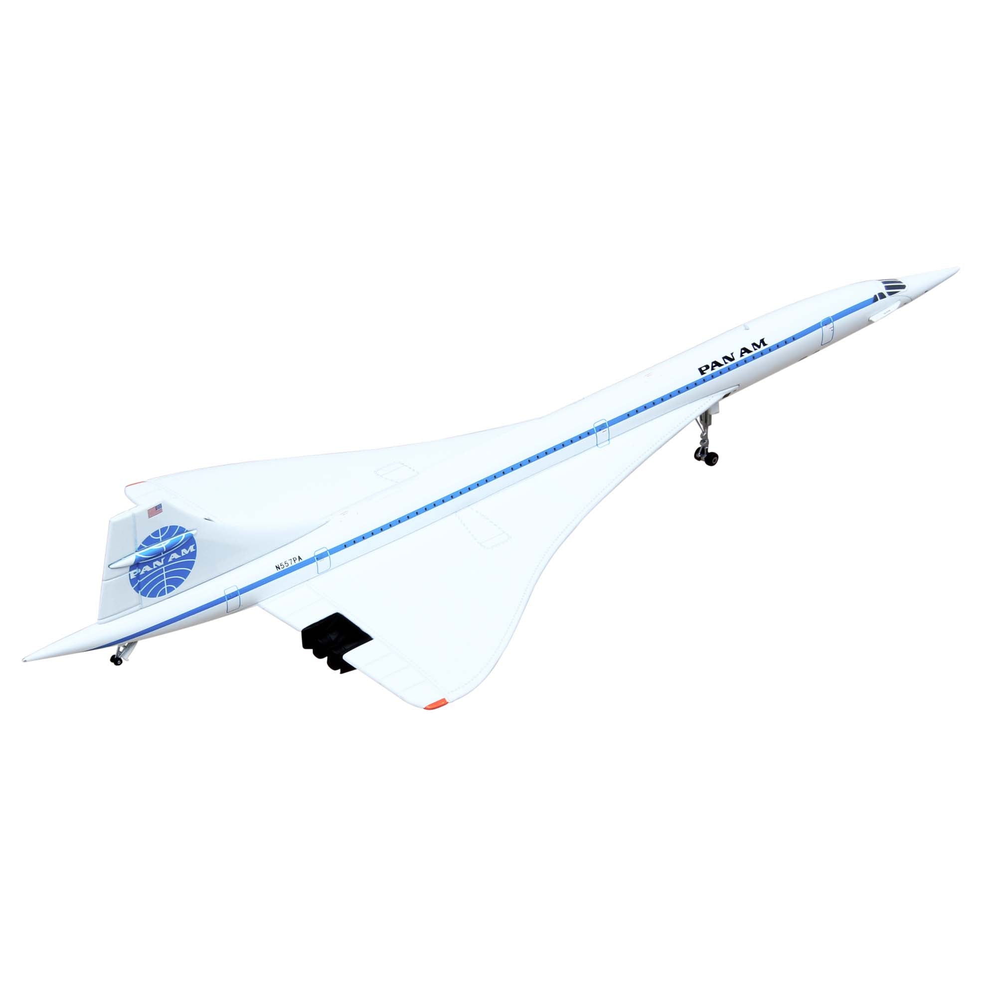 Concorde PAN AM N557PA aircraft model with base - metal 1/200