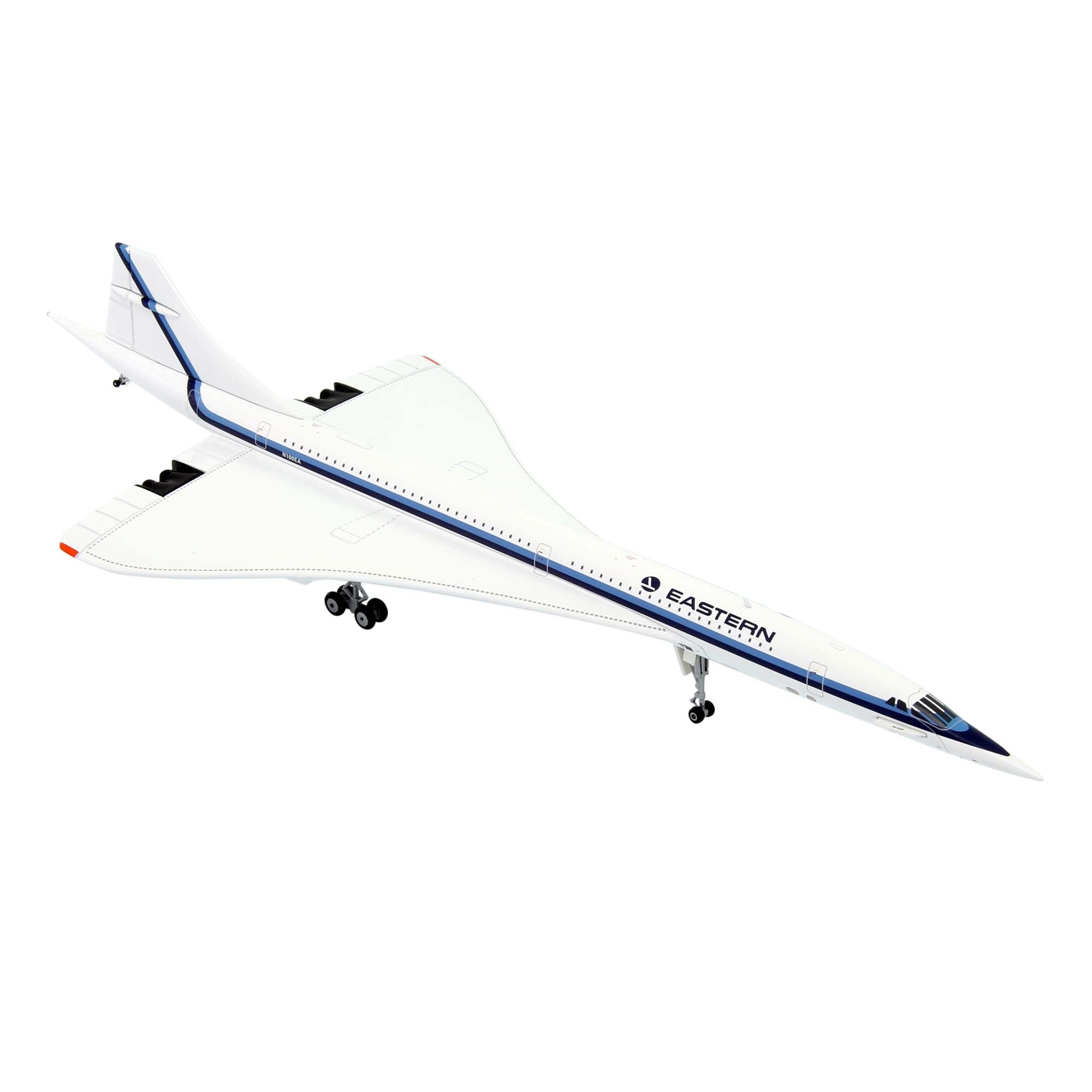 Concorde Eastern N100EA aircraft model with base - metal 1/200