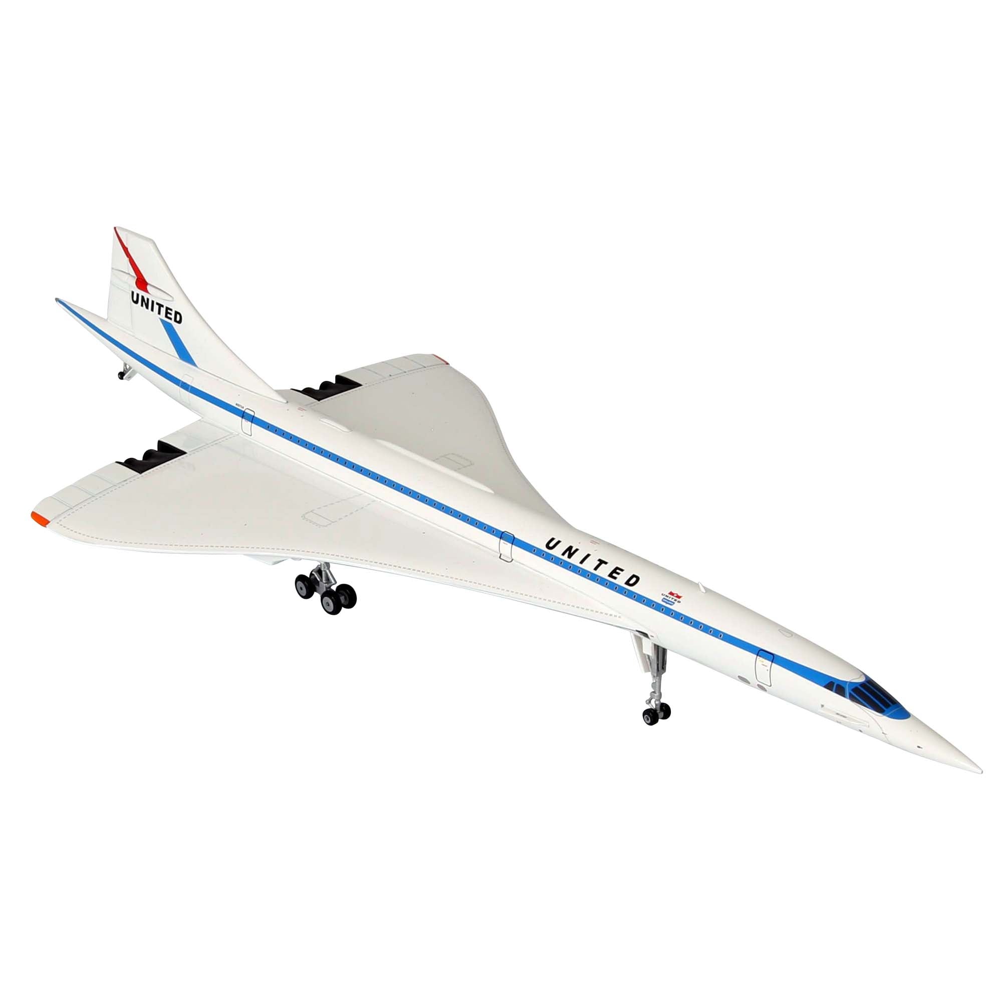 Concorde United model airplane with base - metal 1/200