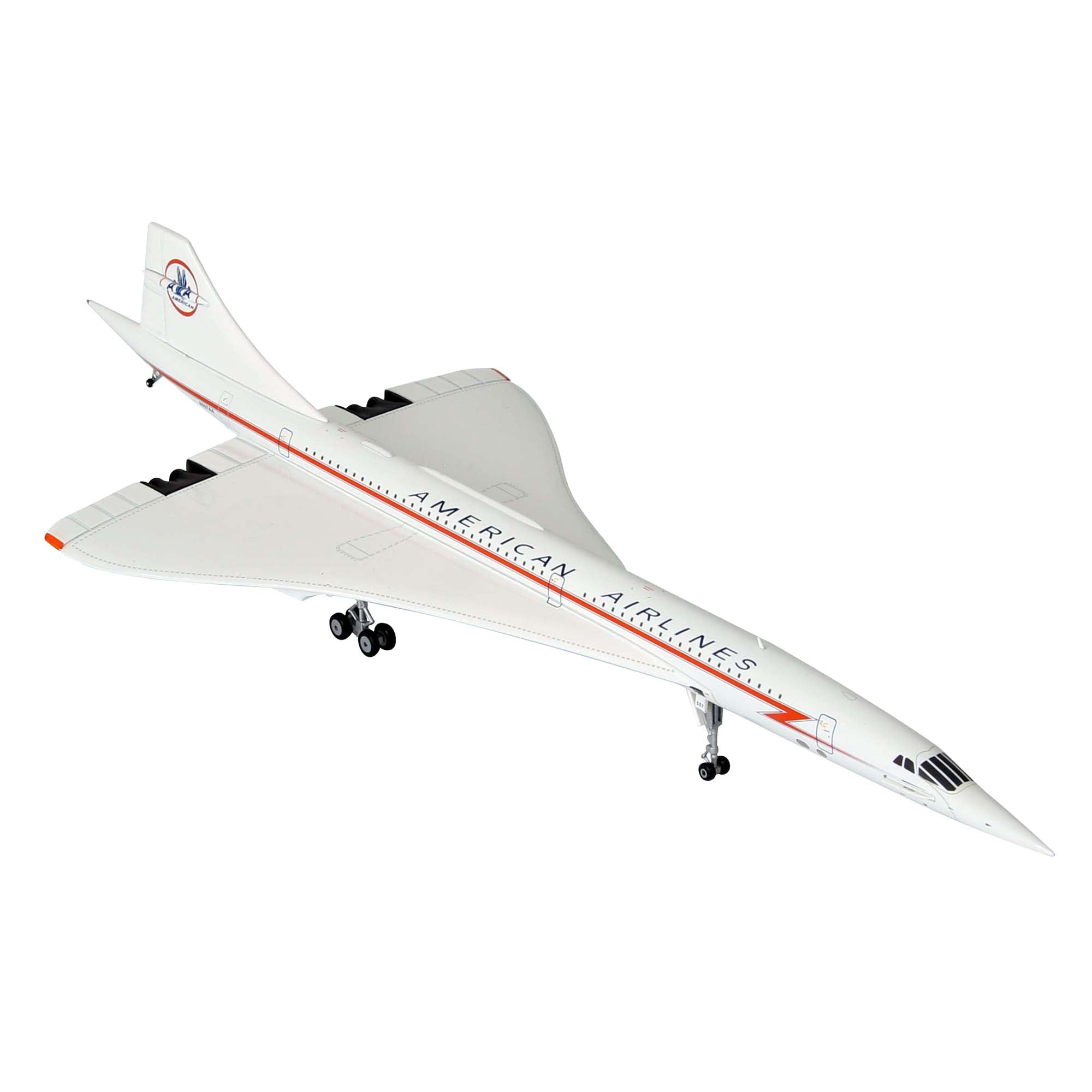 Concorde American Airlines N557AA airplane model with base - metal 1/200