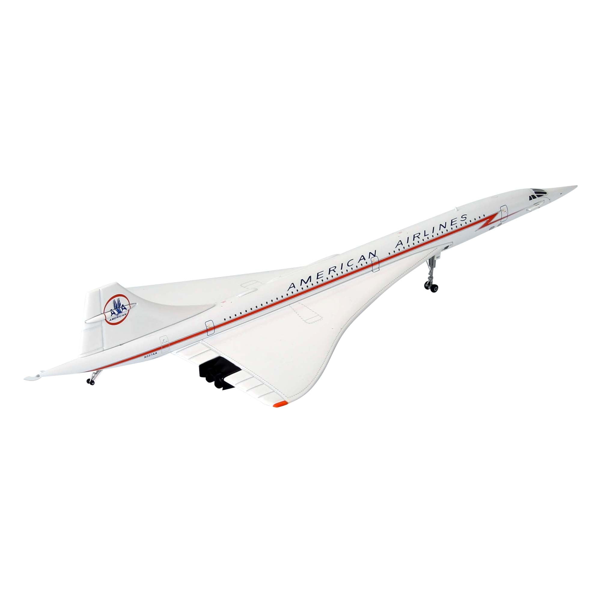 Concorde American Airlines N557AA airplane model with base - metal 1/200