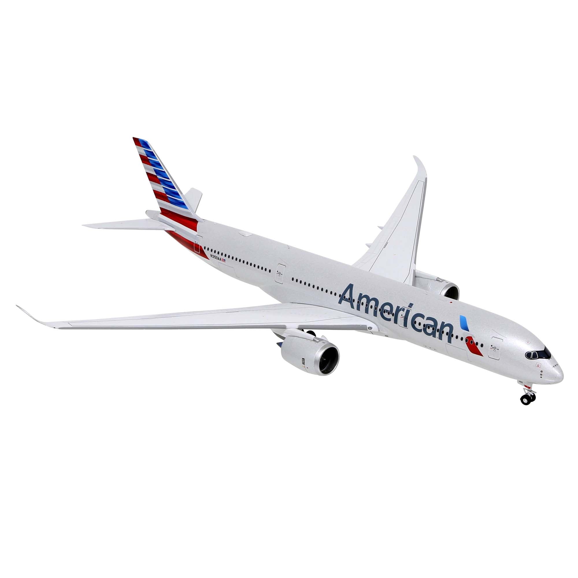 American Airlines A350-900 Flaps Up Model Airplane with Base - Metal 1/200