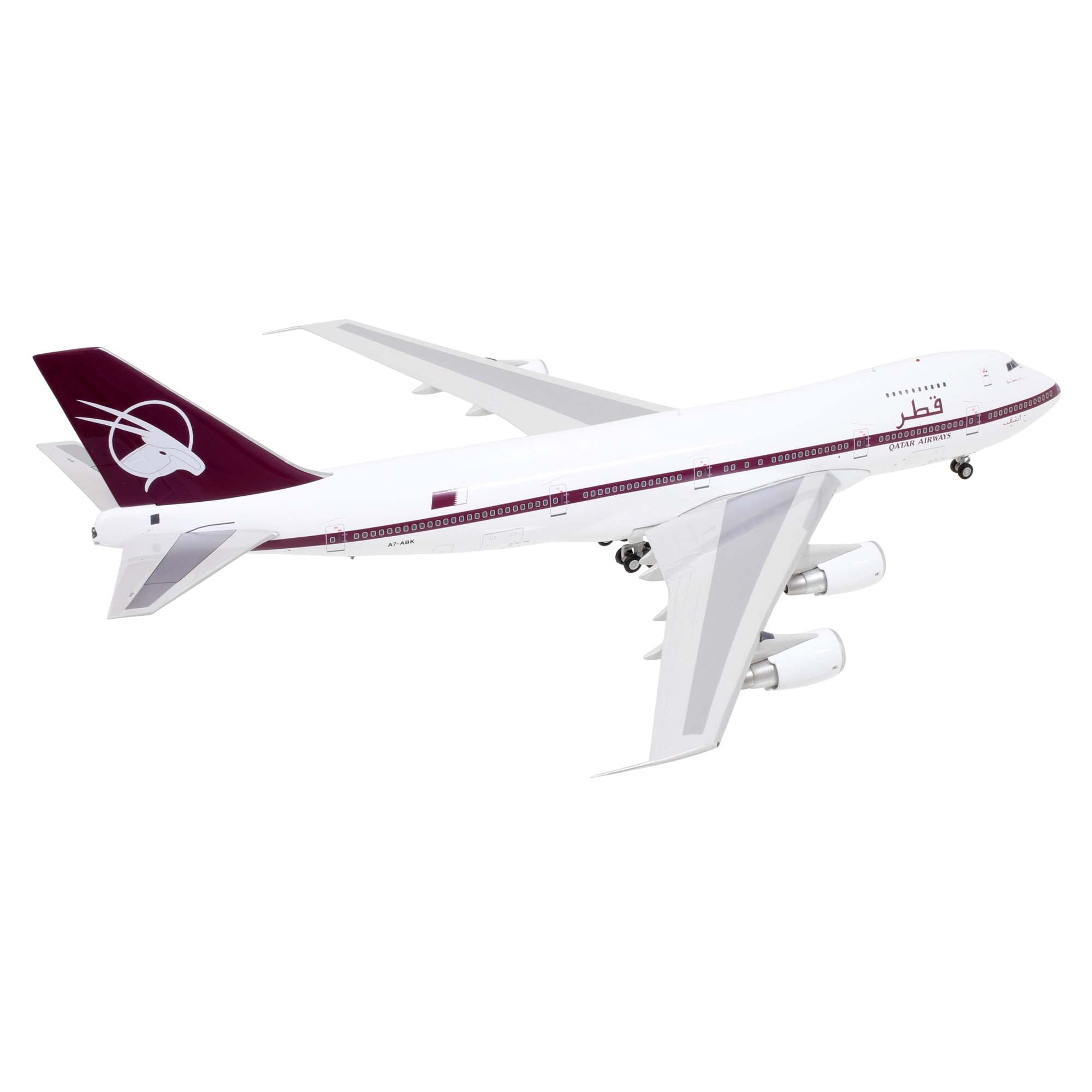 B747-200 Qatar Airways SR-81 A7-ABK aircraft model - metal 1/200