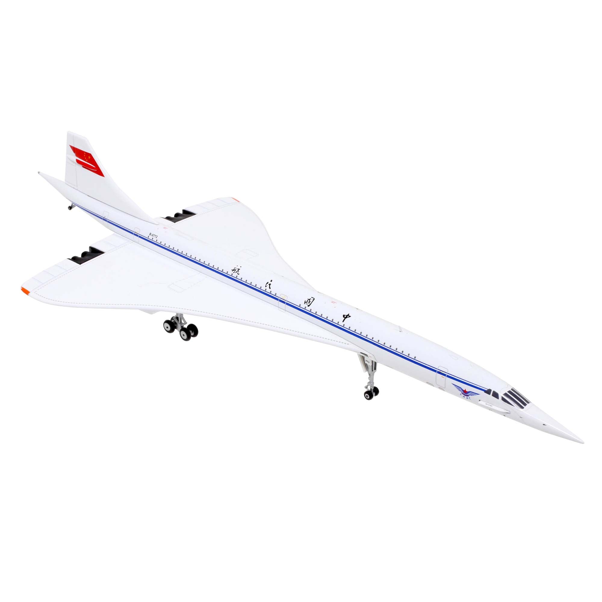 Concorde CAAC B-0772 aircraft model with base - metal 1/200