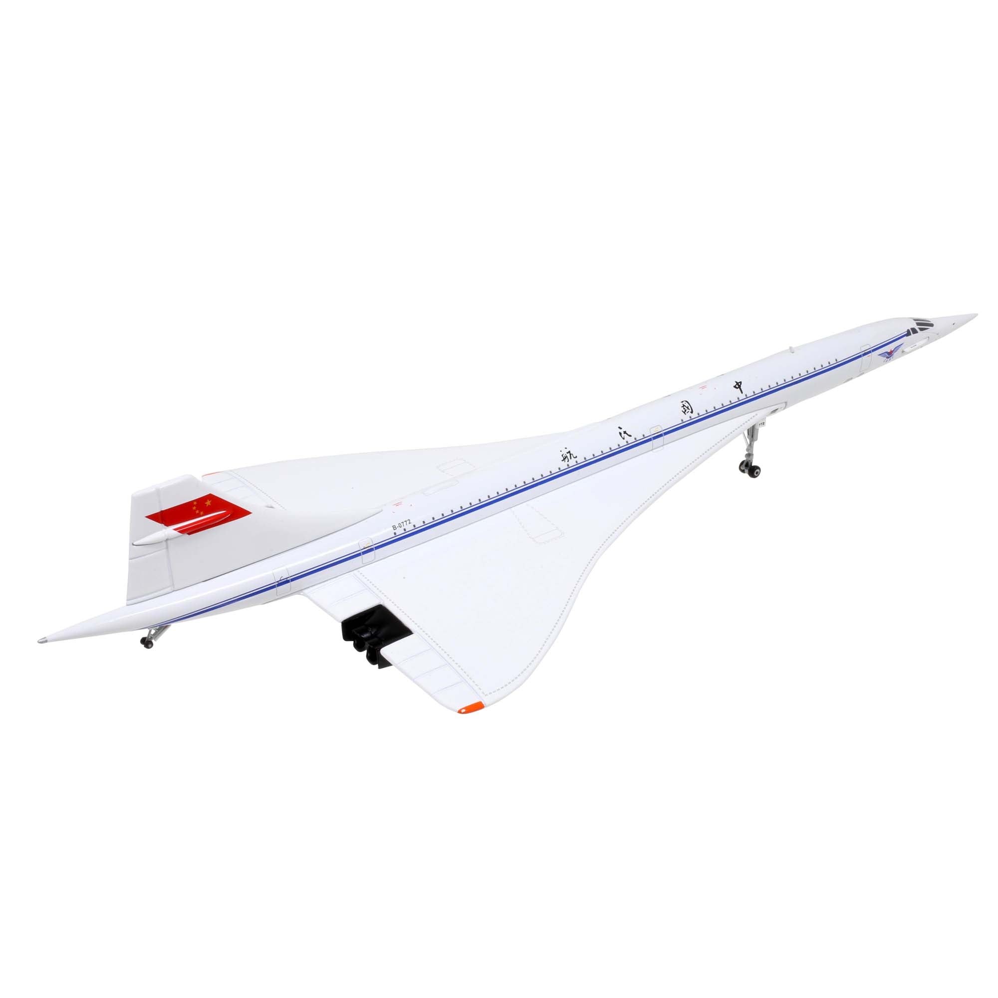 Concorde CAAC B-0772 aircraft model with base - metal 1/200