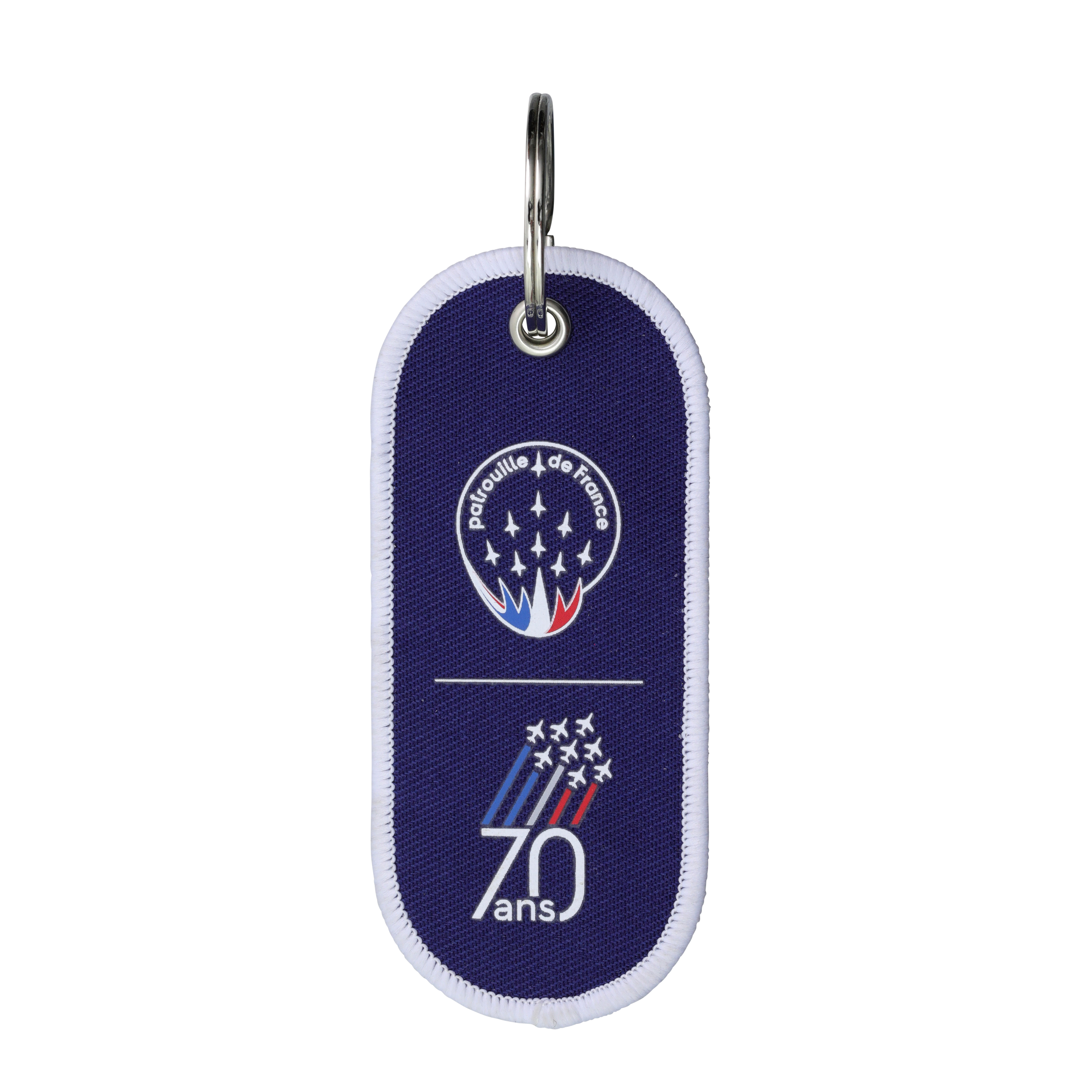 Flame key ring - Patrouille de France - 70 years - blue