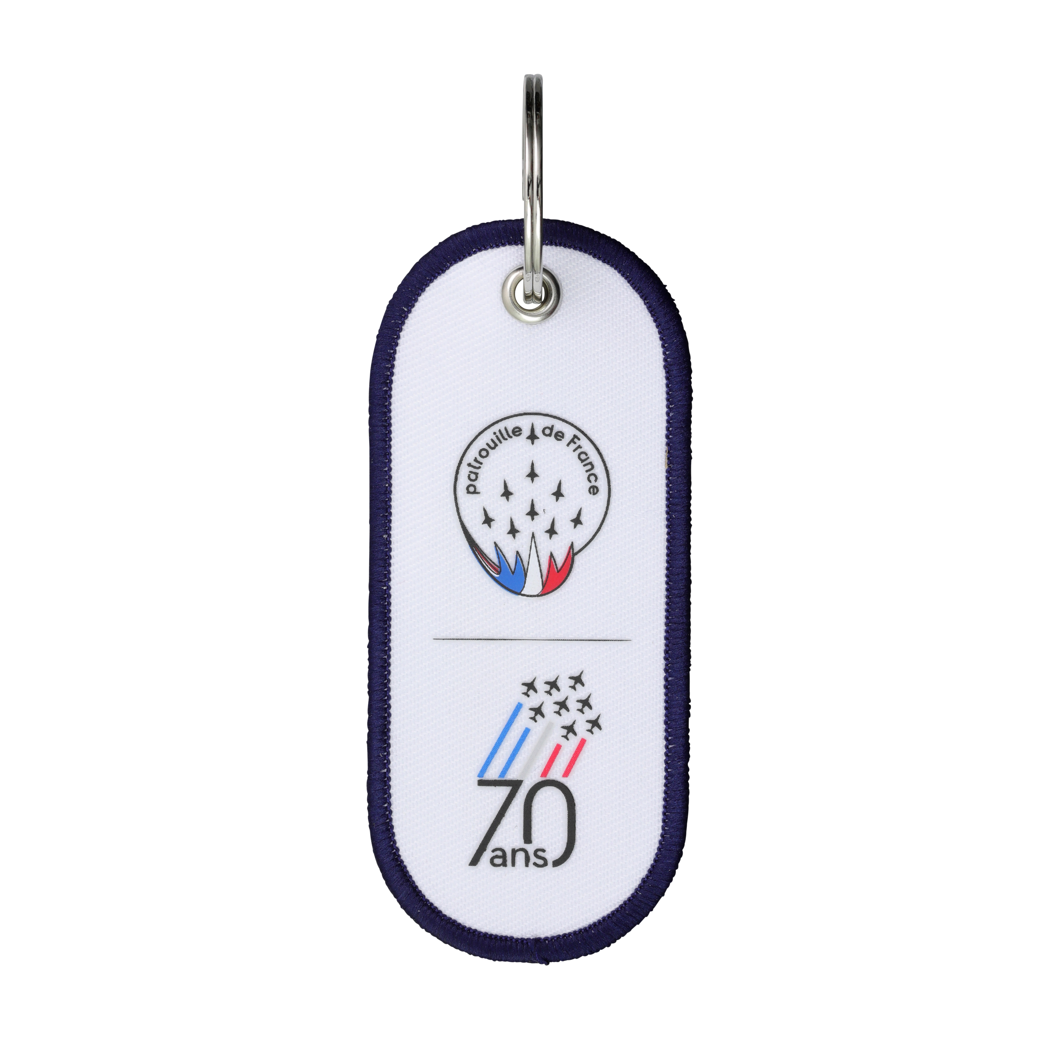 Flame key ring - Patrouille de France - 70 years - white