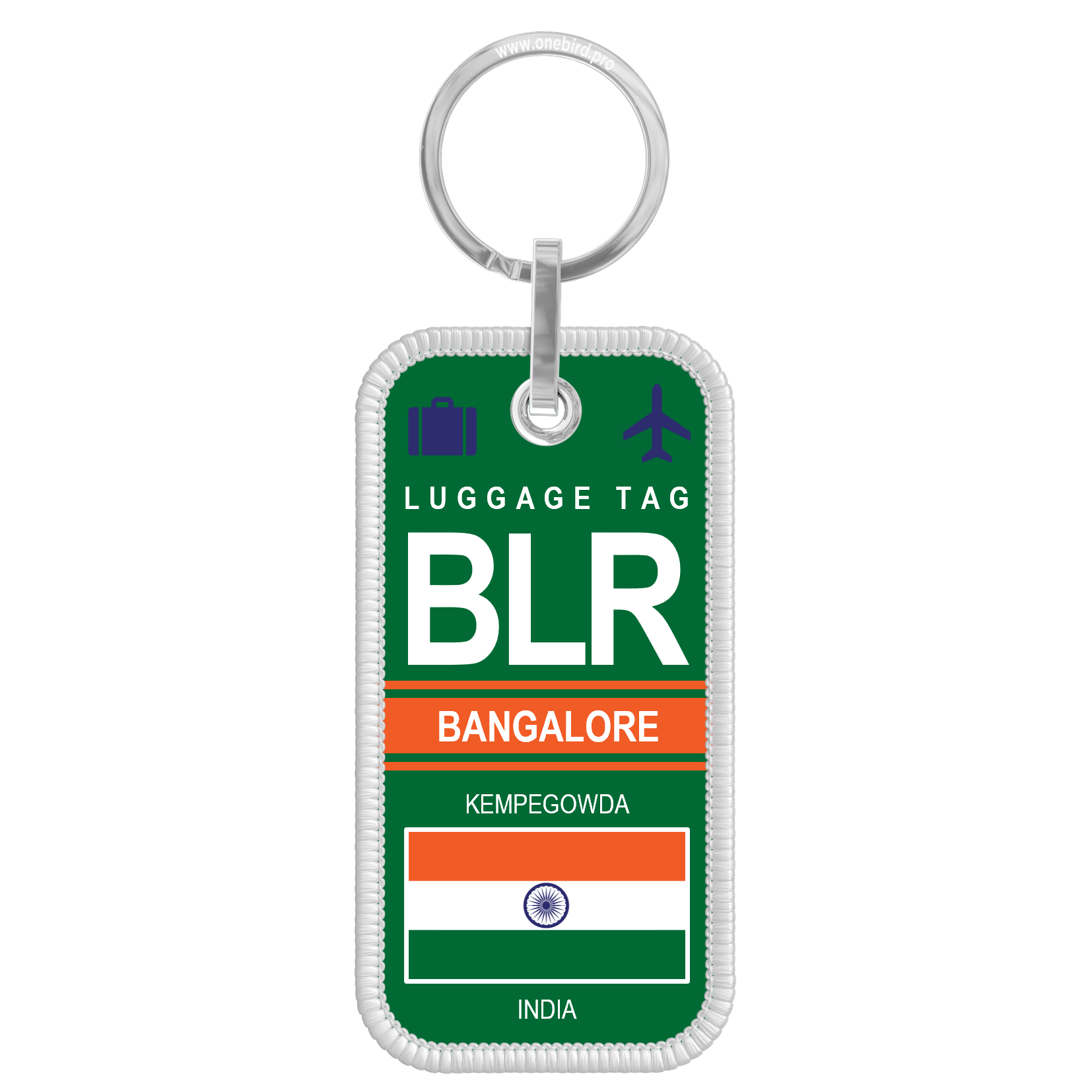 Porte-clés flamme - Airport code IATA - BLR - Bangalore