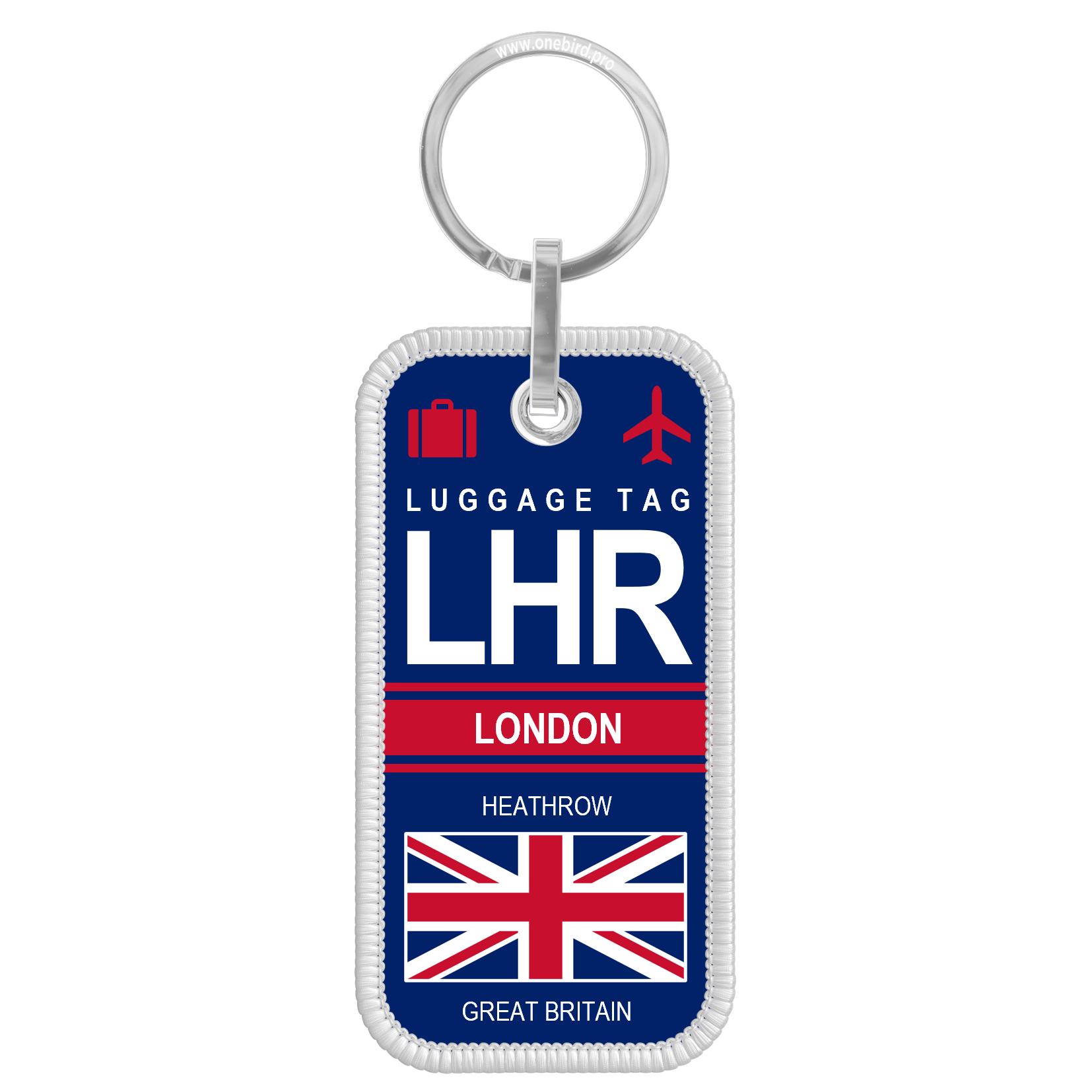 Flame keyring - Airport IATA code - LHR - London