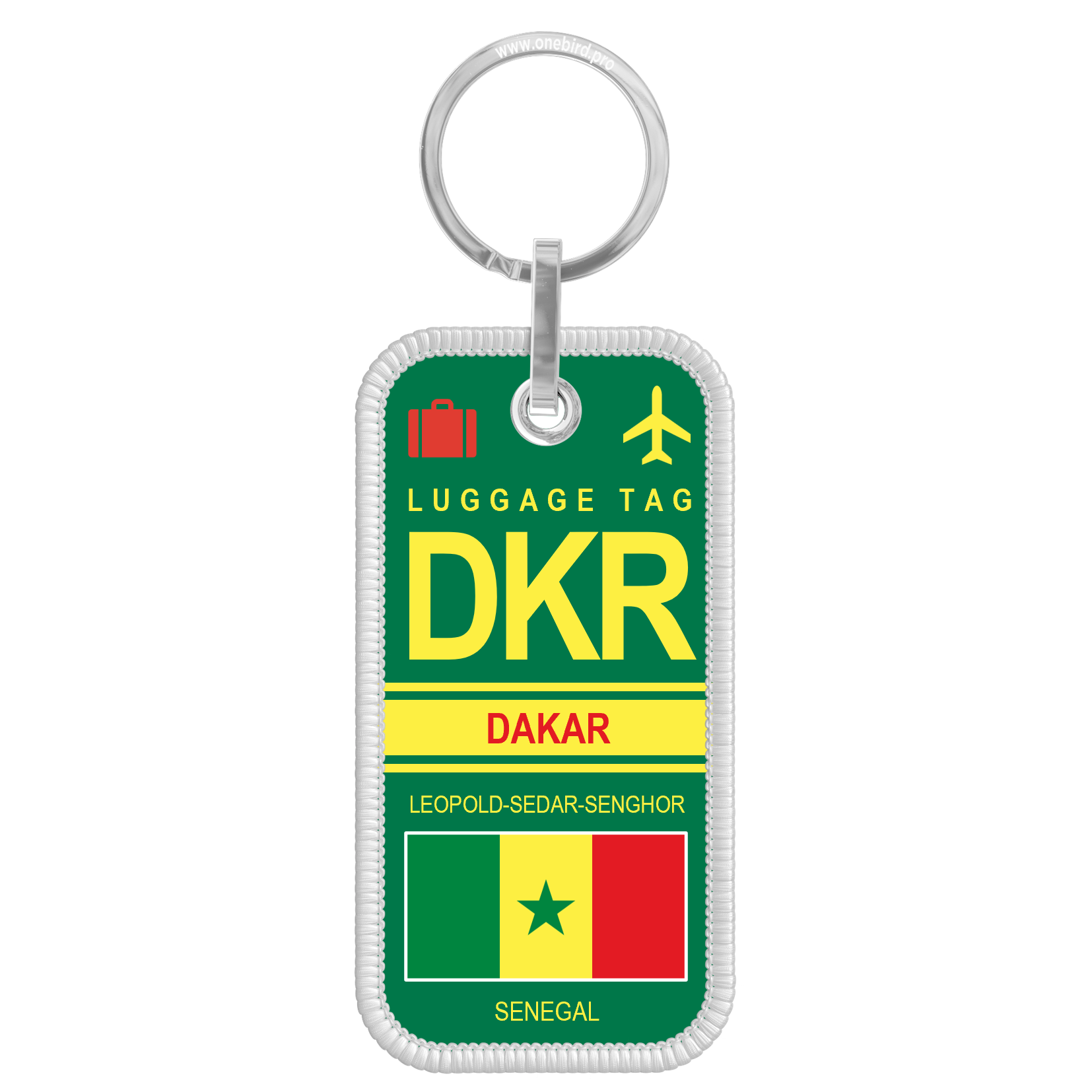 Flame key ring - Airport IATA code - DKR - Dakar