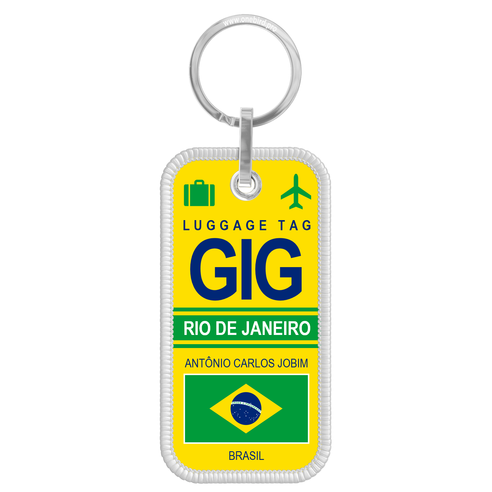 Flame key ring - Airport IATA code - GIG - Rio de Janeiro
