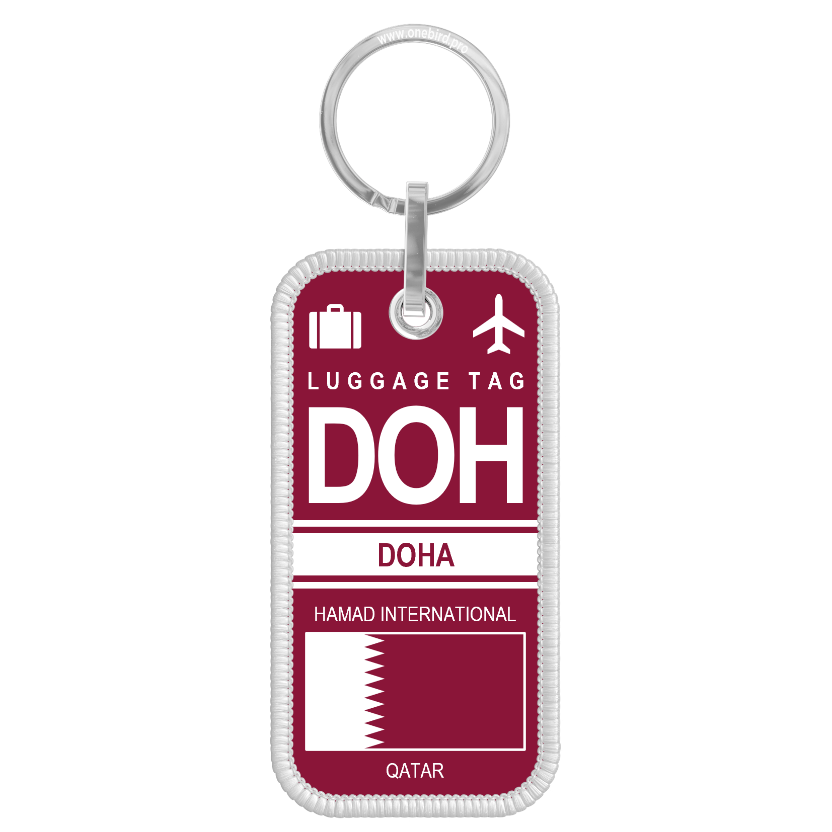 Flame key ring - Airport code IATA - DOH - Doha