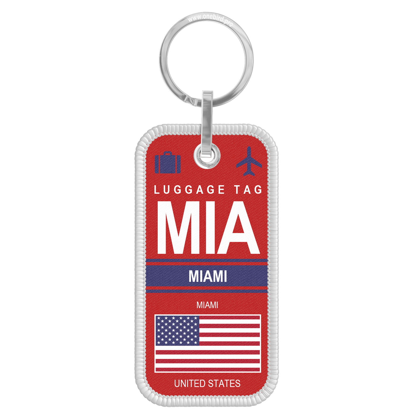 Flame keychain - Airport code IATA - MIA - Miami