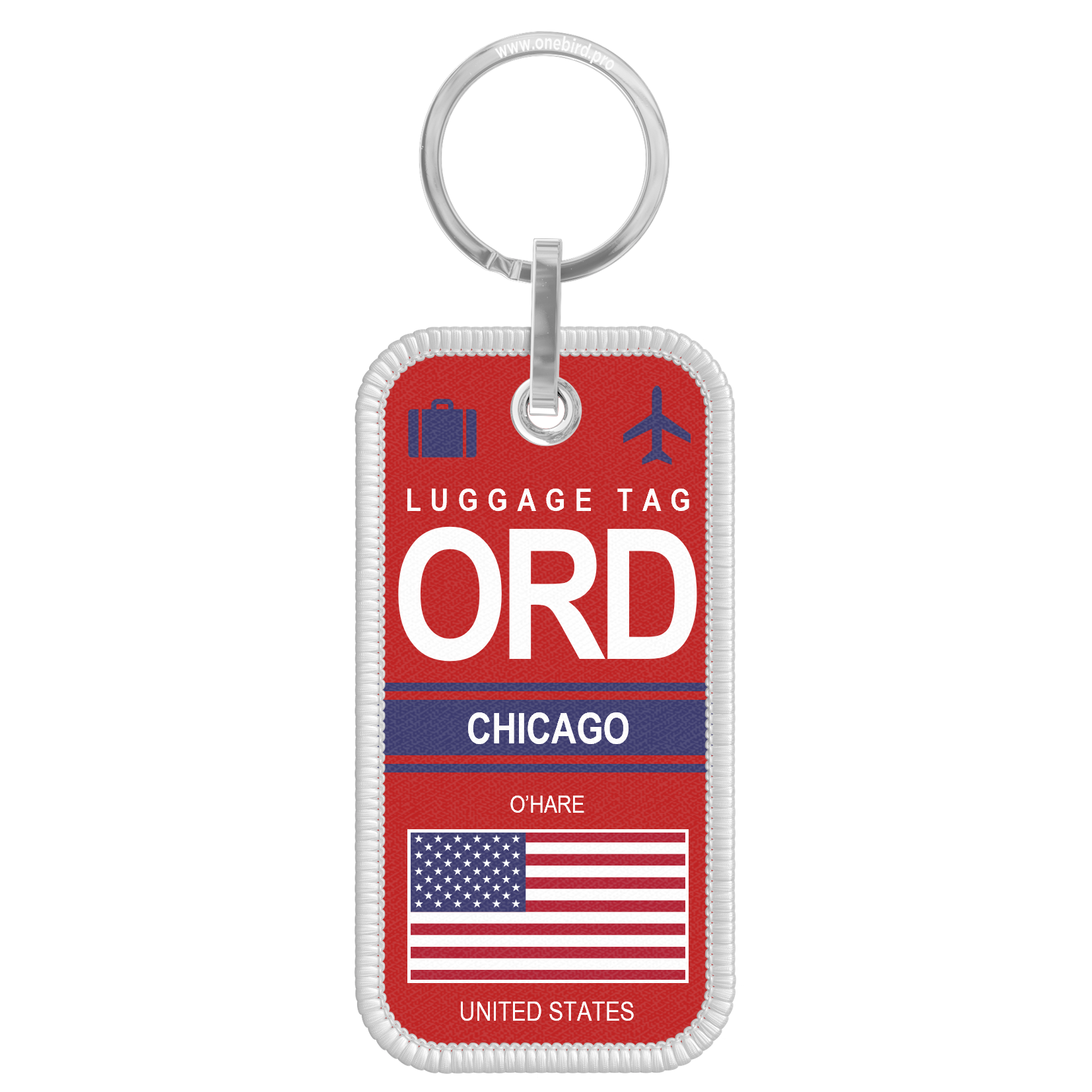 Flame Keychain - Airport Code IATA - ORD - Chicago