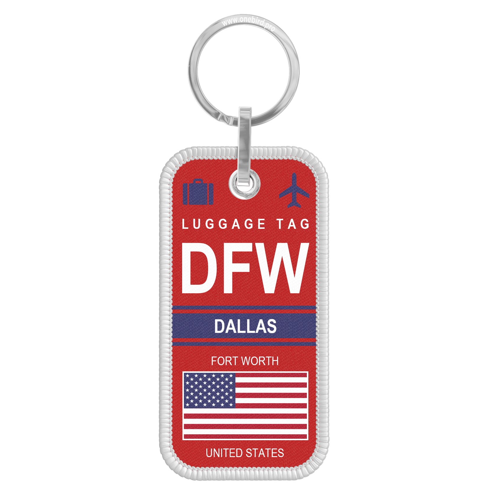 Flame Keychain - Airport Code IATA - DFW - Dallas