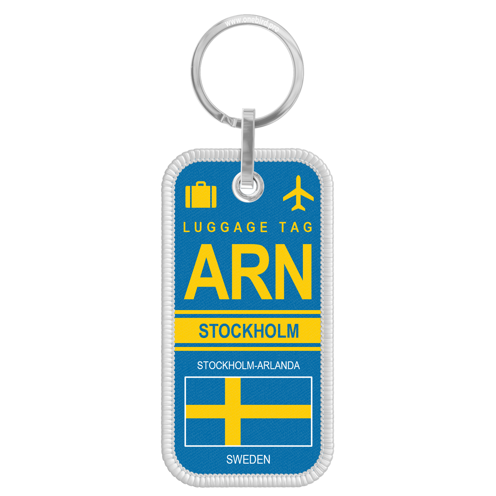Porte-clés flamme - Airport code IATA - ARN - Stockholm