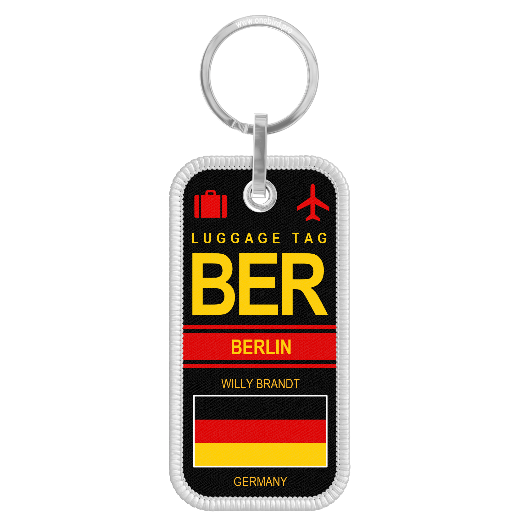 Porte-clés flamme - Airport code IATA - BER - Berlin