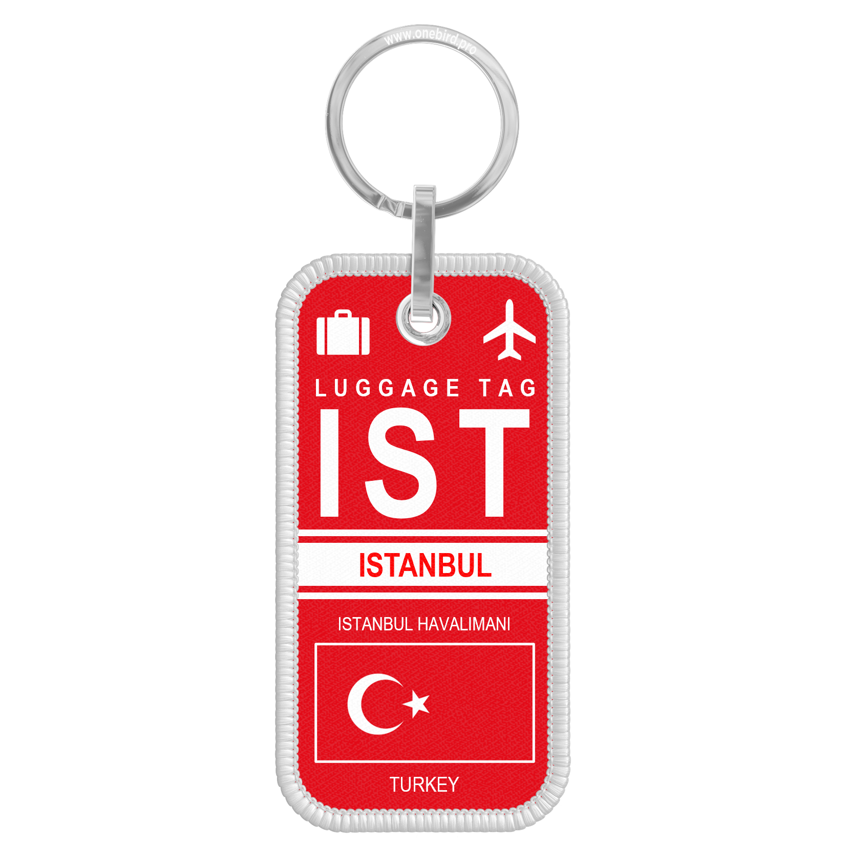 Flame keychain - Airport code IATA - IST - Istanbul