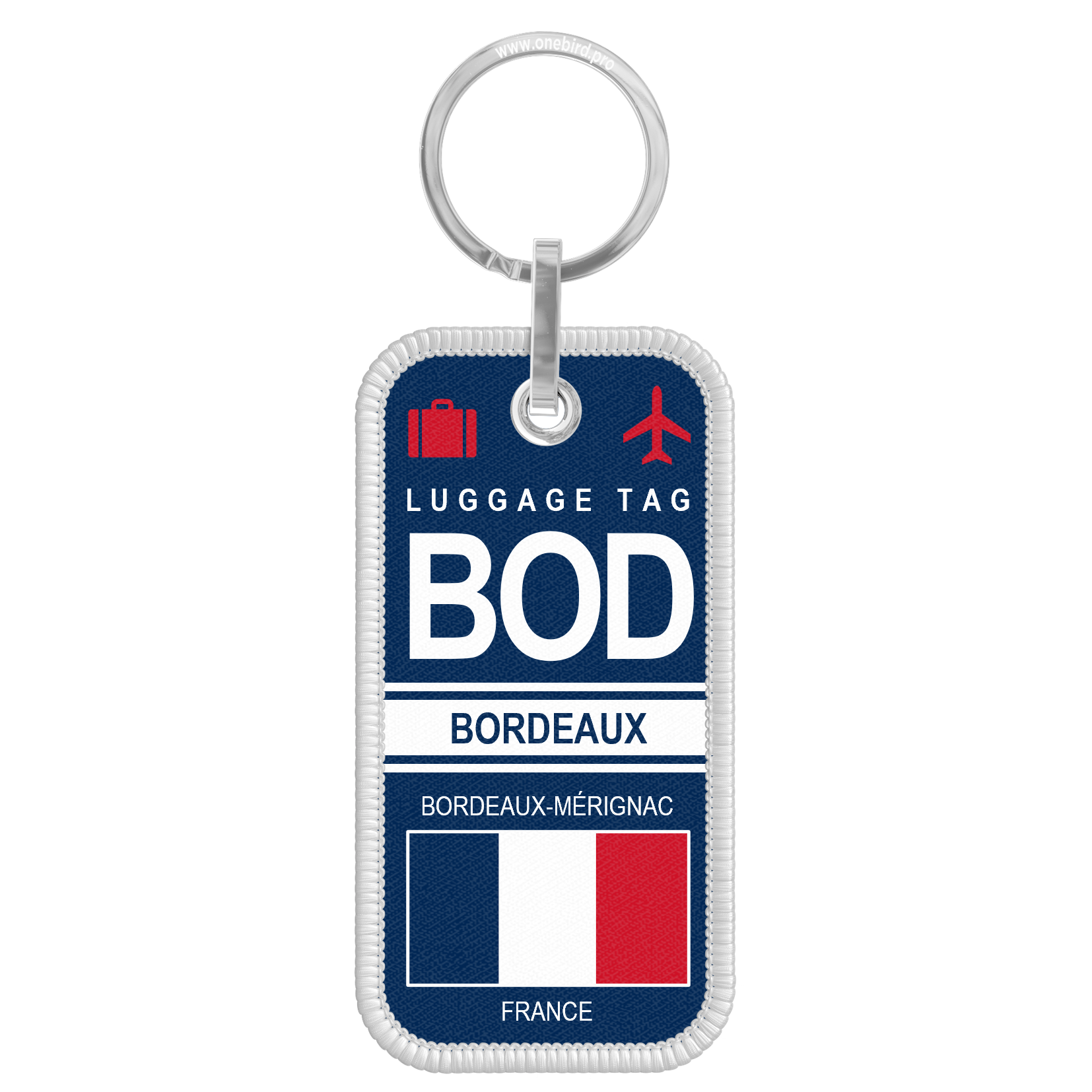 Porte-clés flamme - Airport code IATA - BOD - Bordeaux