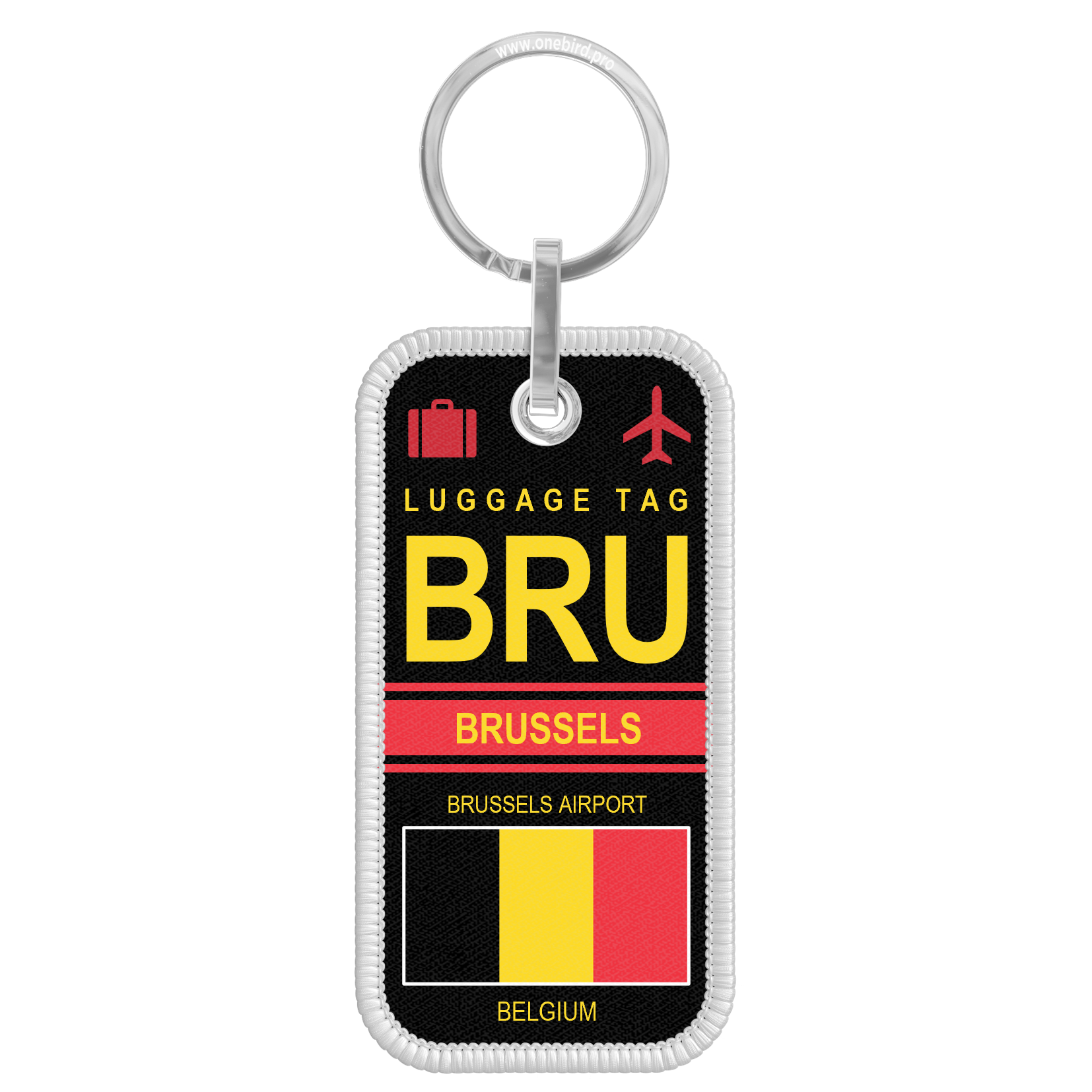 Porte-clés flamme - Airport code IATA - BRU - Brussels