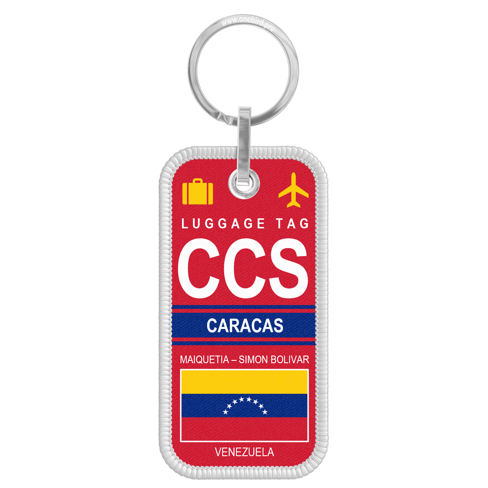 Porte-clés flamme - Airport code IATA - CCS - Caracas