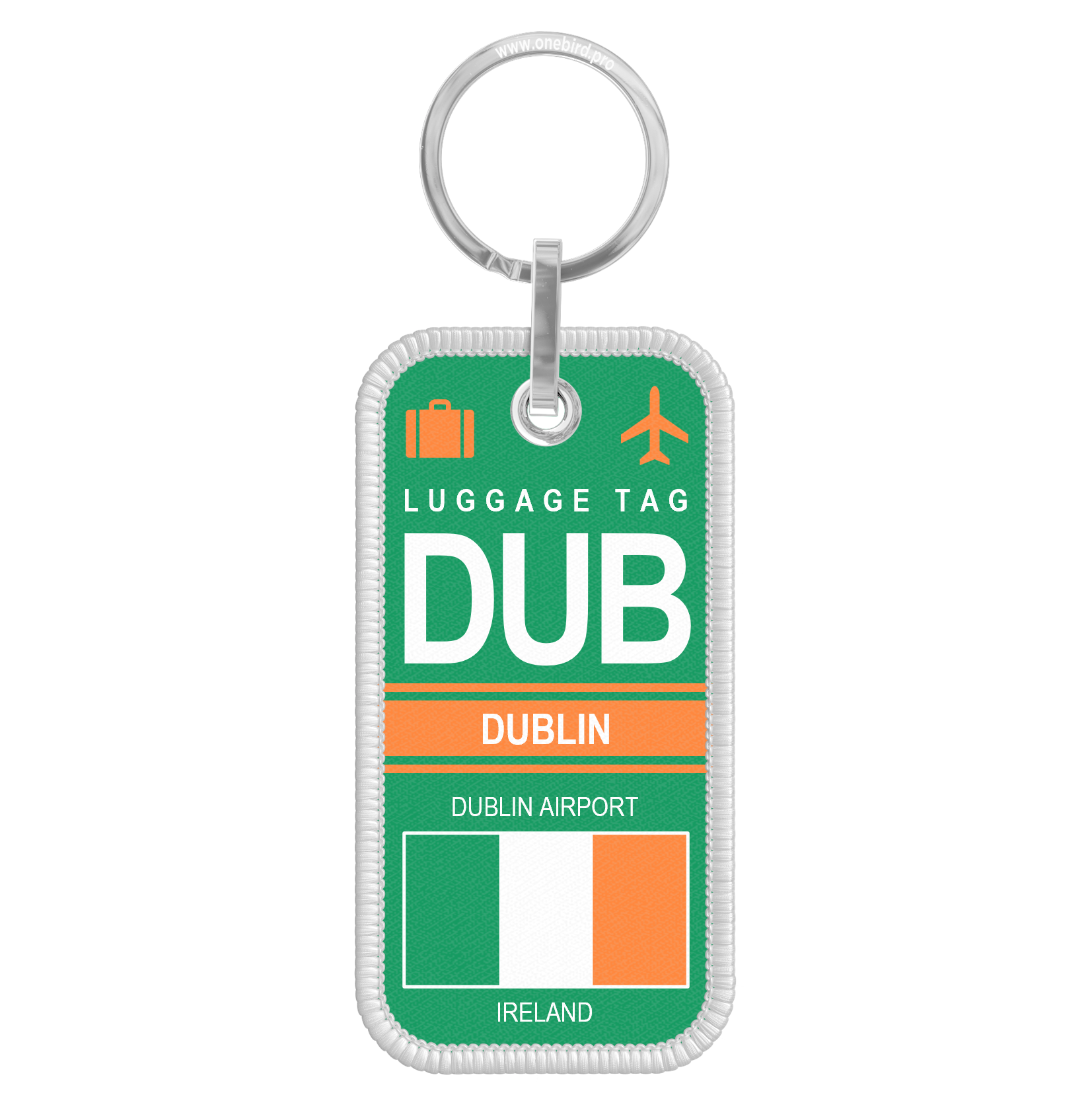 Flame keyring - Airport code IATA - DUB - Dublin