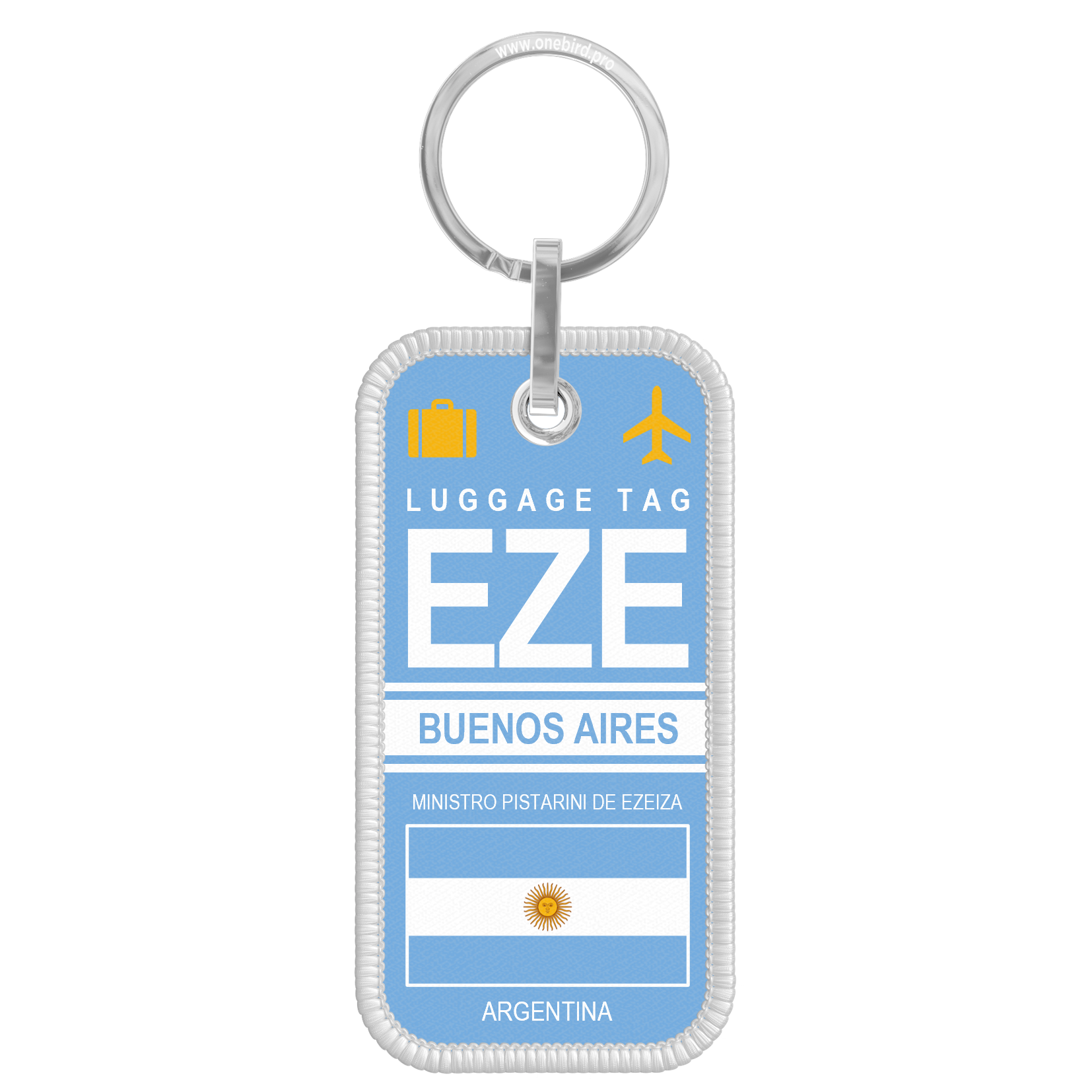 Flame keychain - Airport code IATA - EZE - Buenos Aires