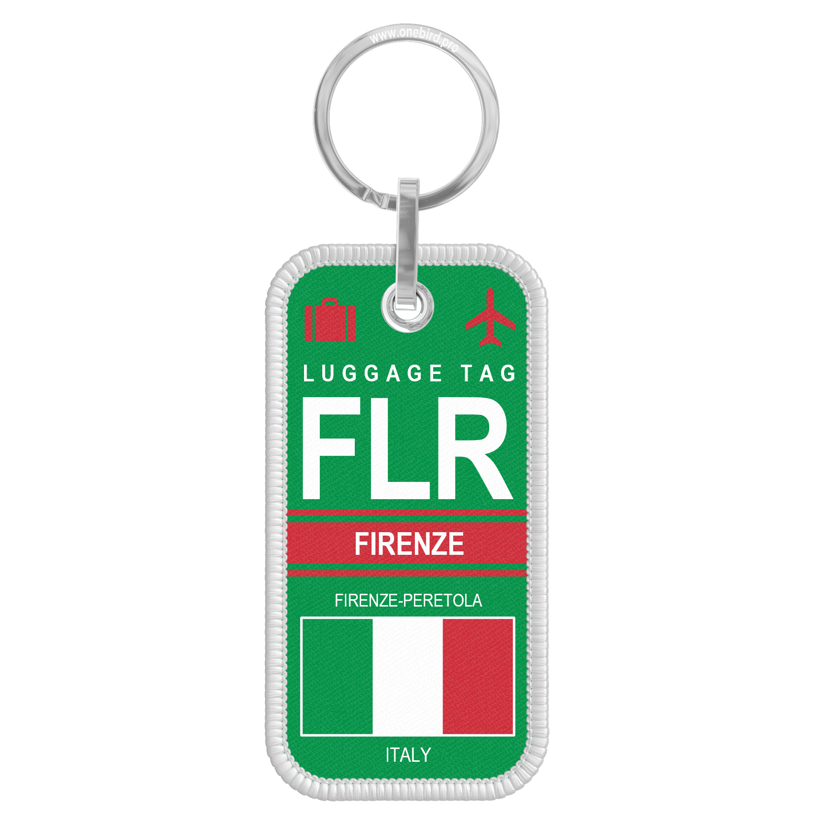 Flame keychain - Airport code IATA - FLR - Firenze