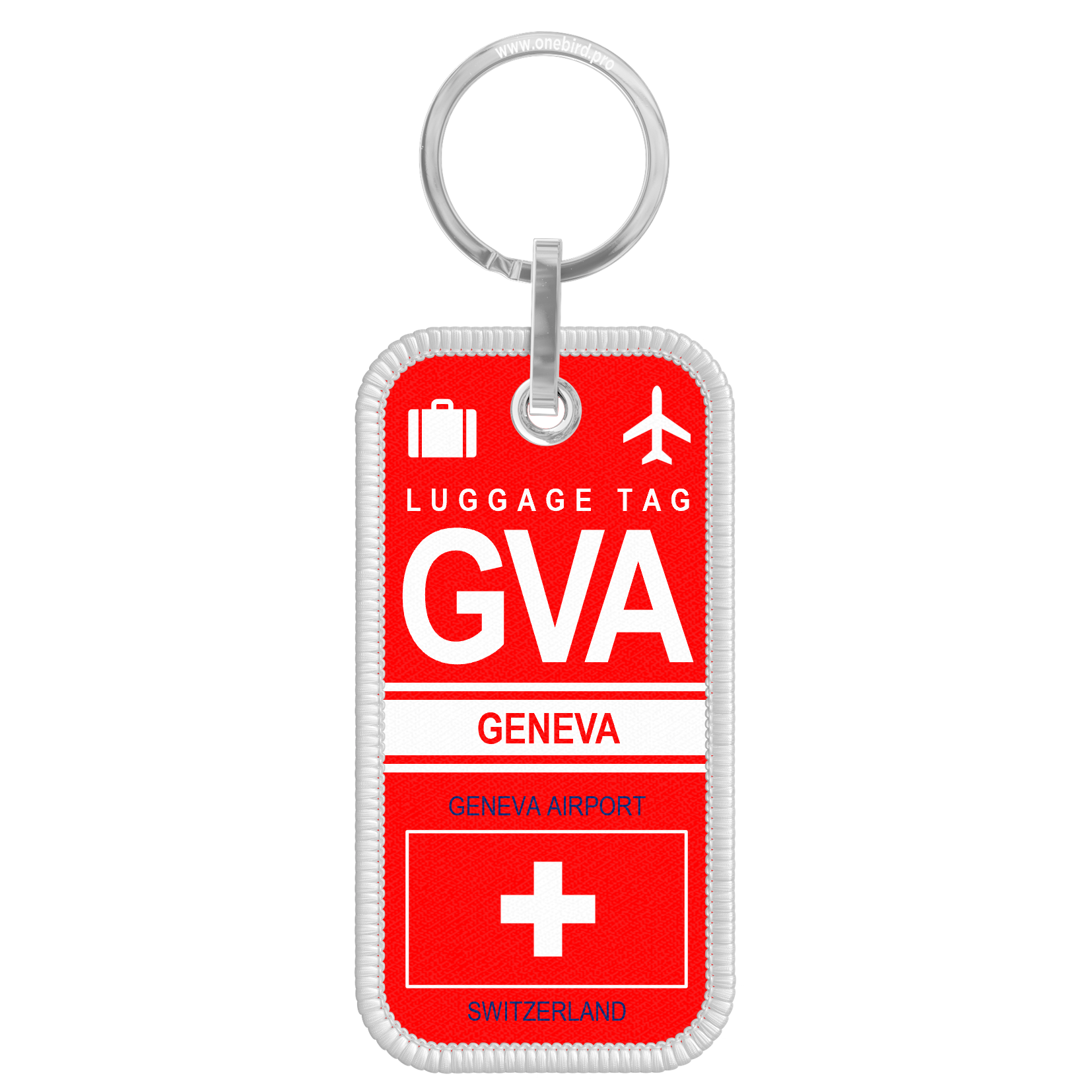 Flame keychain - Airport code IATA - GVA - Geneva