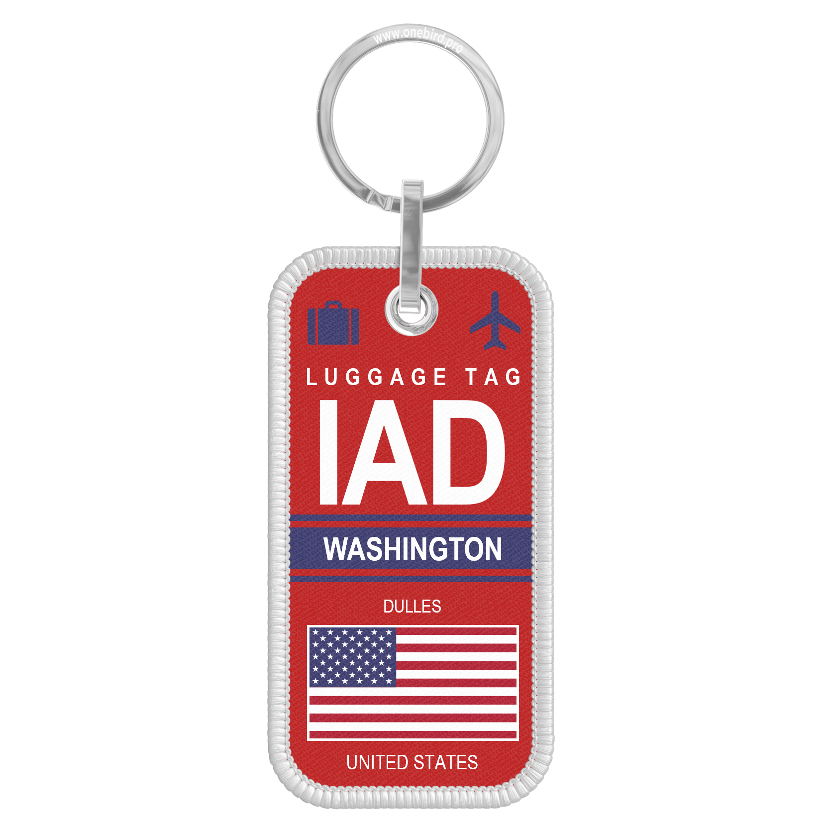 Flame Keychain - Airport Code IATA - IAD - Washington