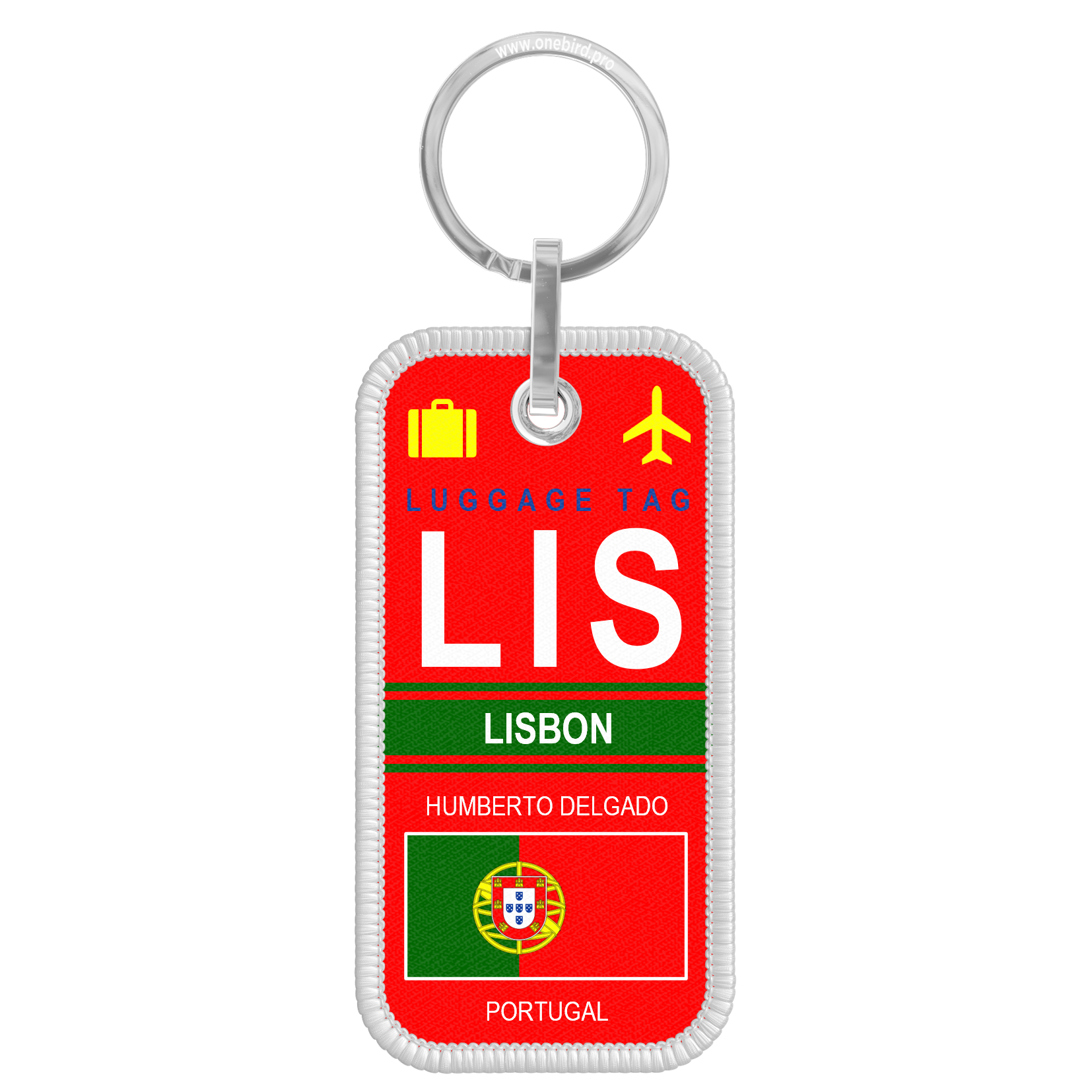 Flame keychain - Airport code IATA - LIS - Lisbon