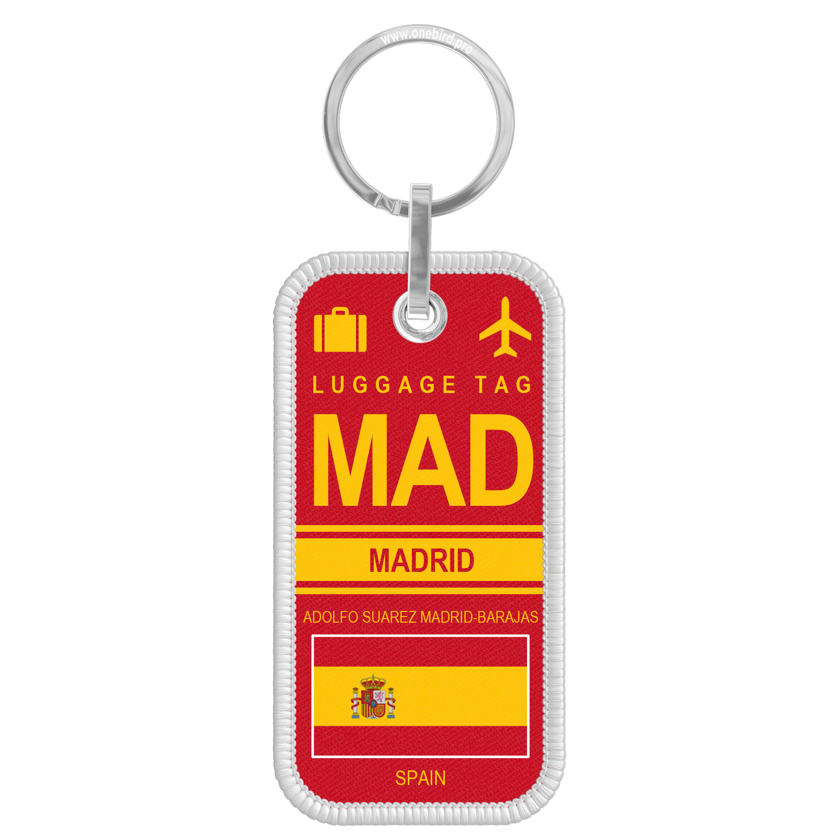 Flame keychain - Airport code IATA - MAD - Madrid