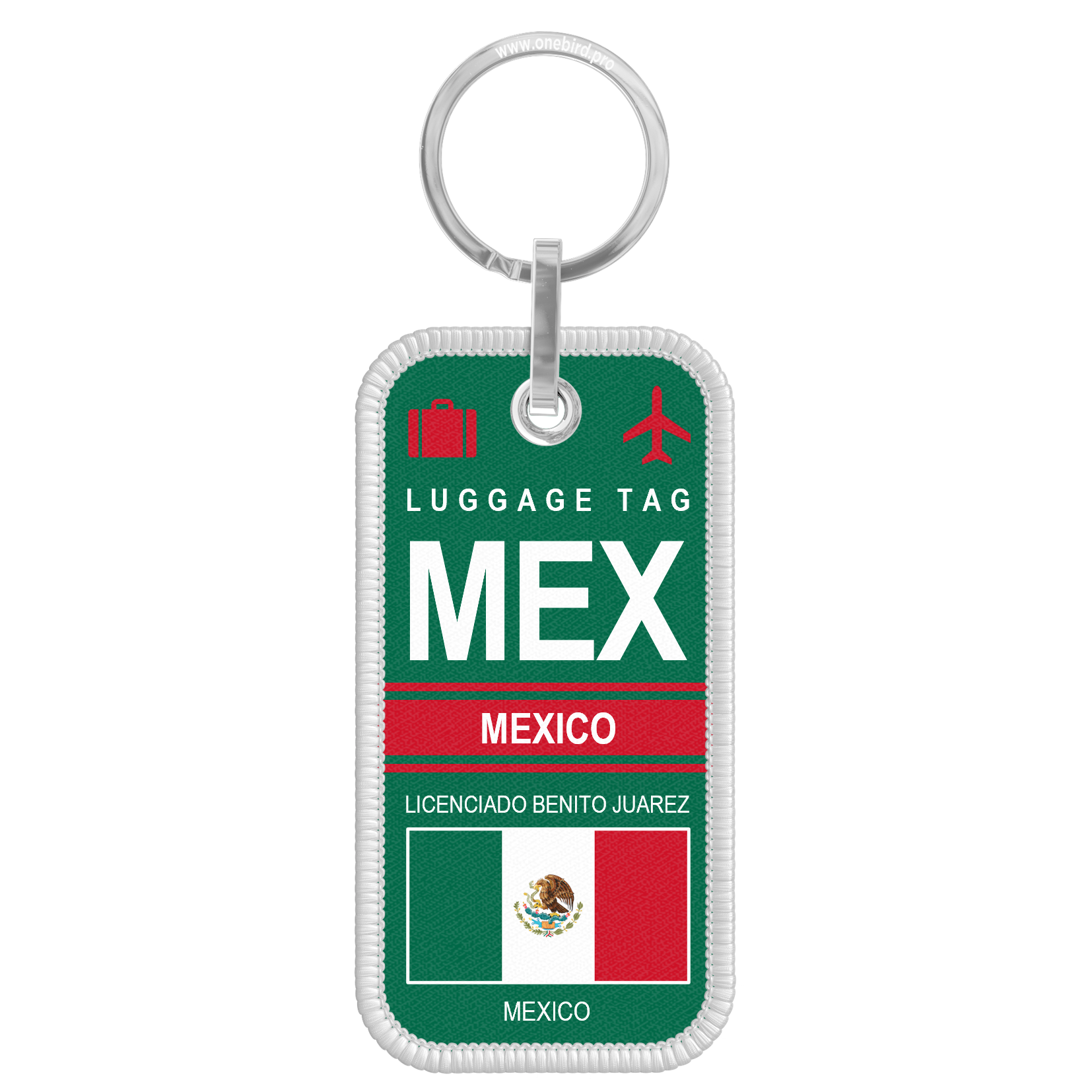 Flame keychain - Airport code IATA - MEX - Mexico