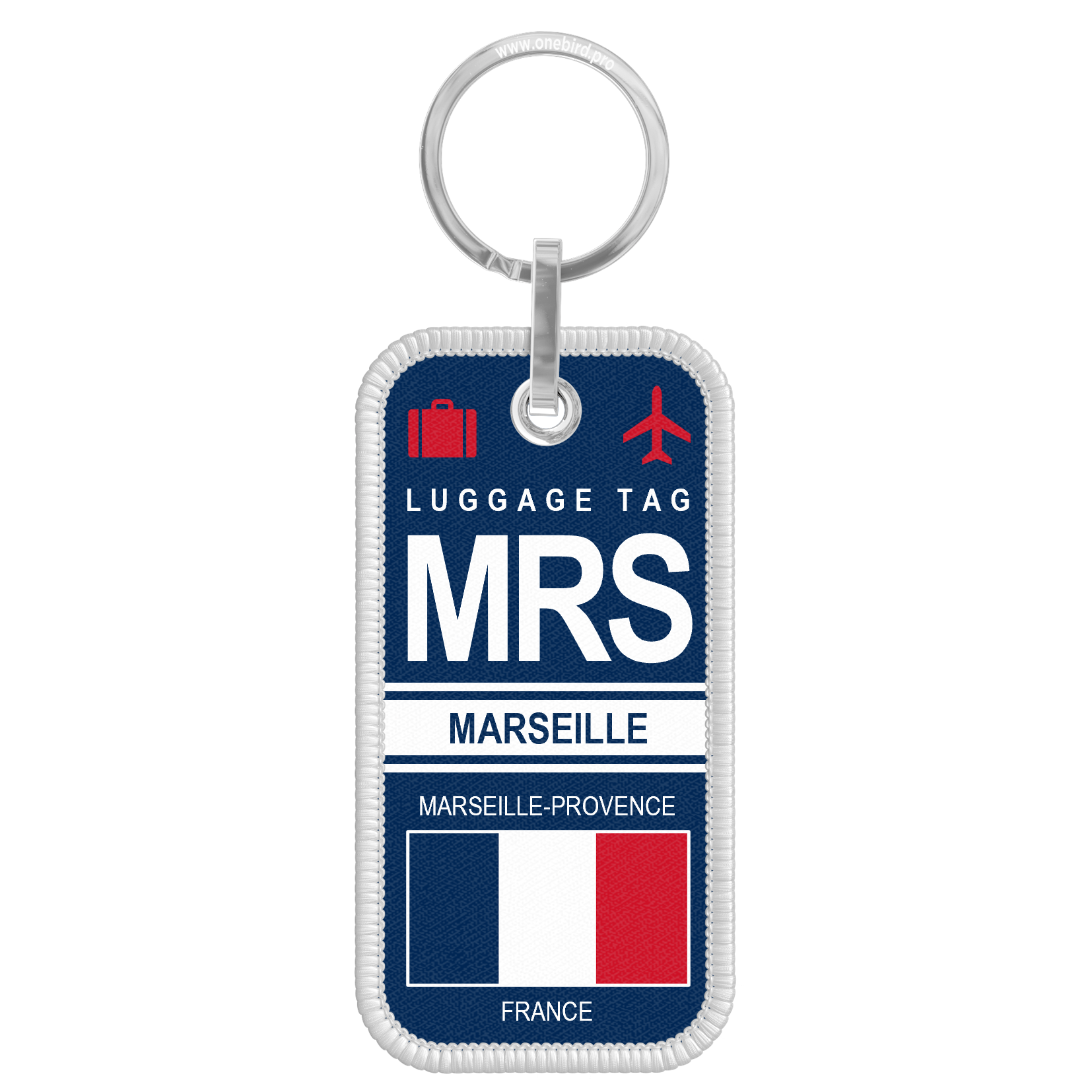 Flame keychain - Airport code IATA - MRS - Marseille