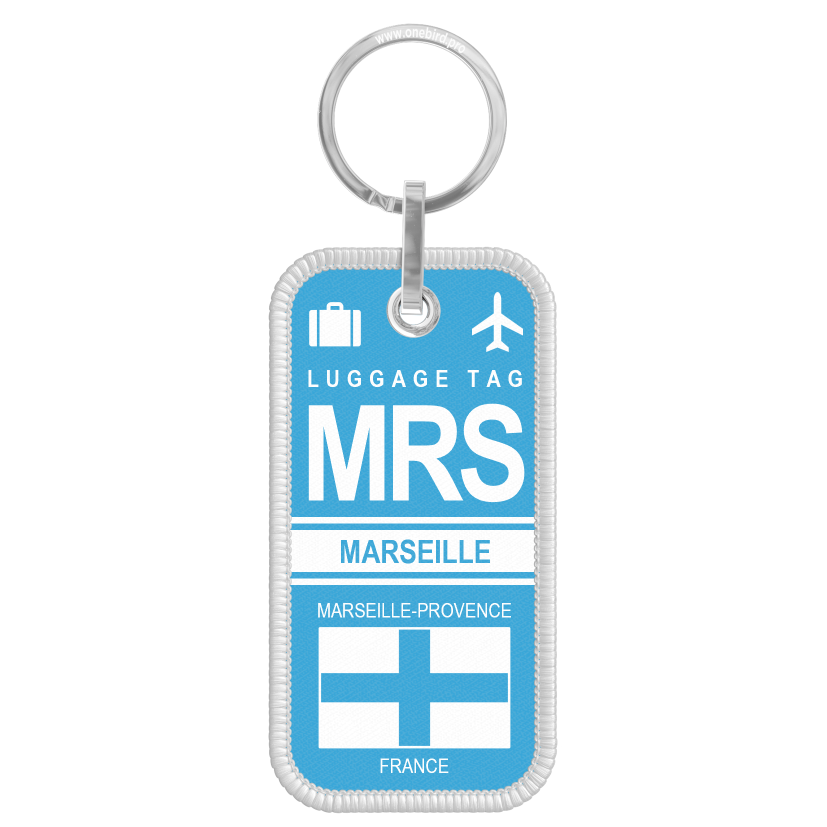 Flame keychain - Airport code IATA - MRS - Marseille (city)
