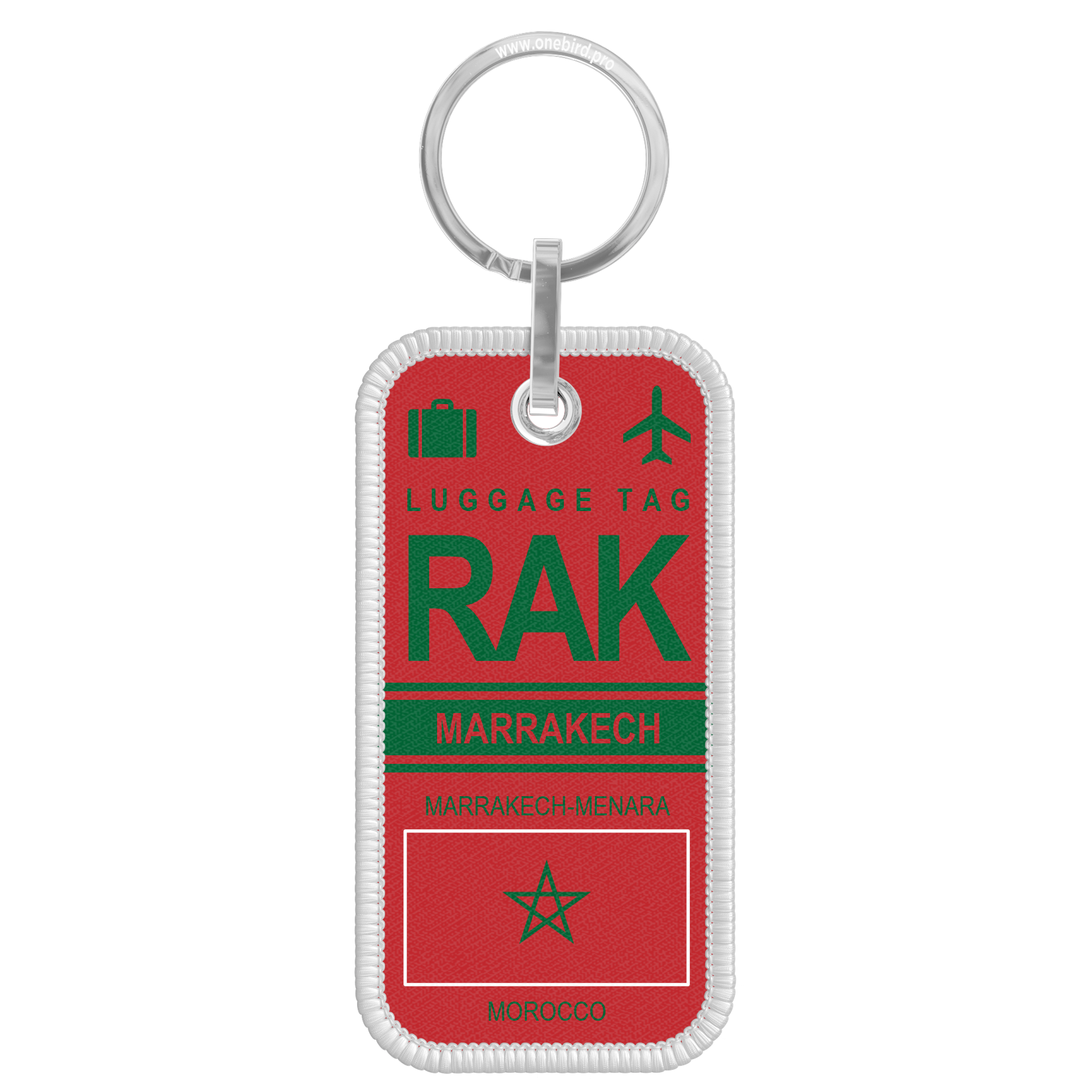 Flame keychain - Airport code IATA - RAK - Marrakech