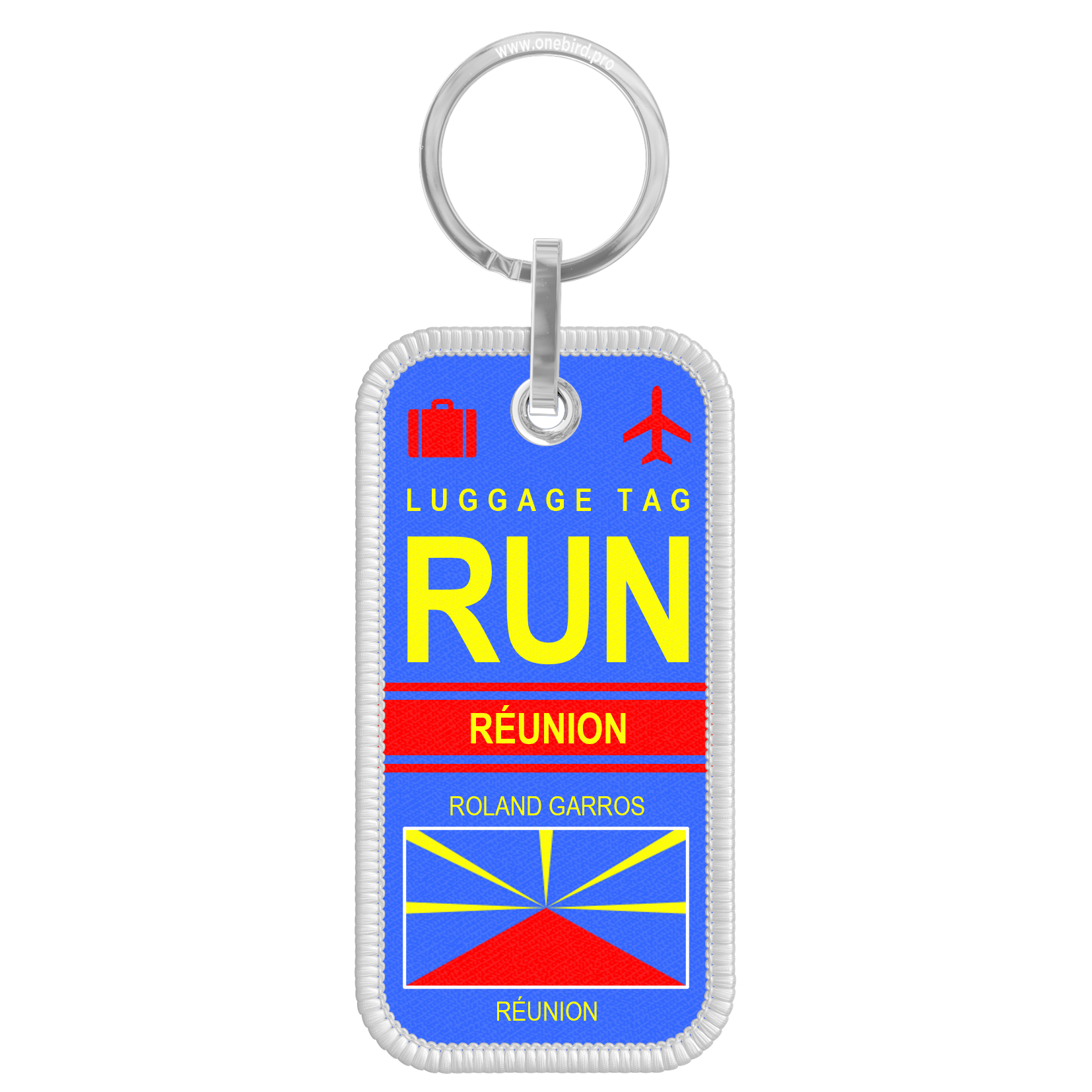 Flame keychain - Airport code IATA - RUN - Reunion